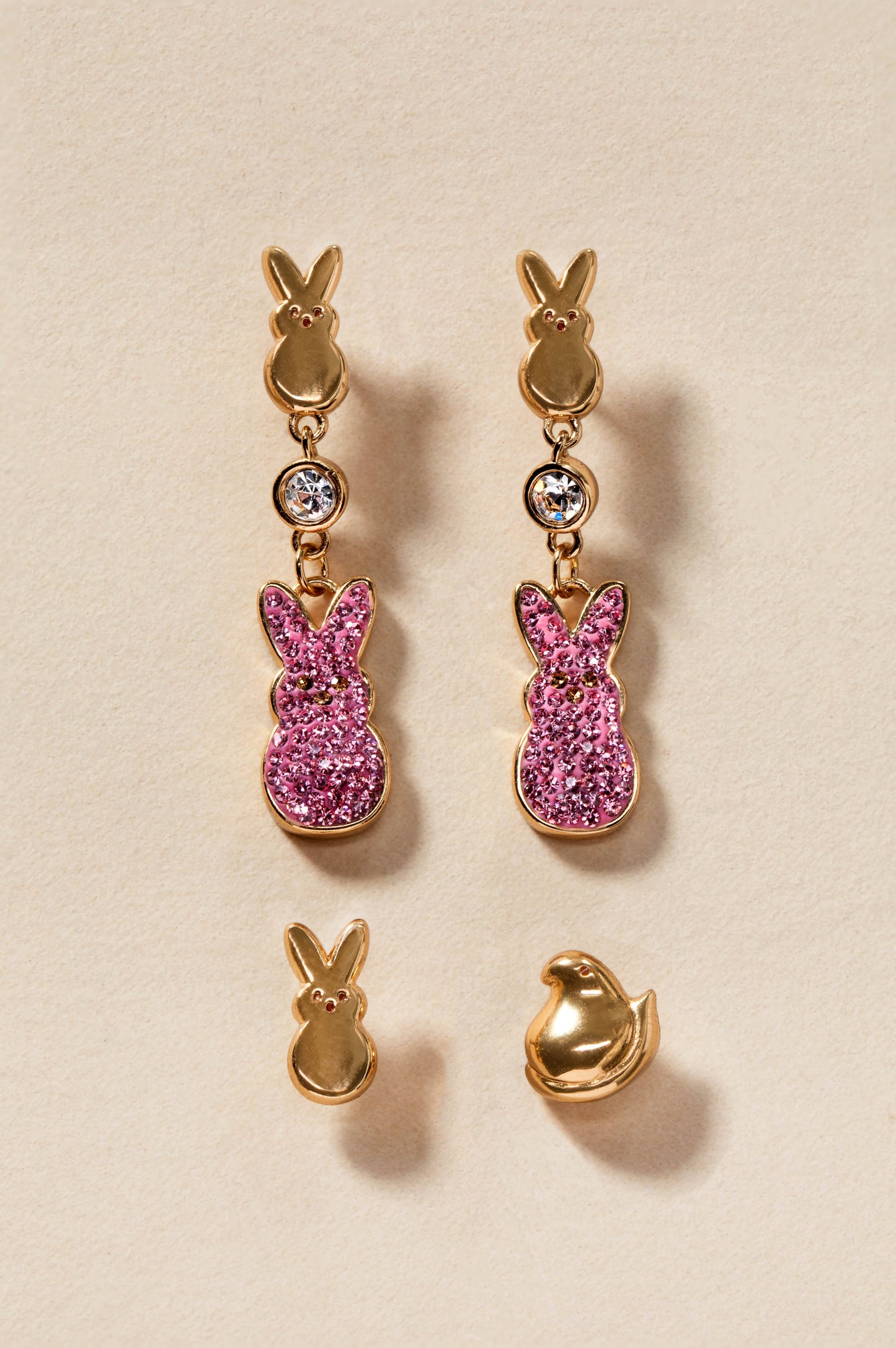 PEEPS® Statement Earrings Gold