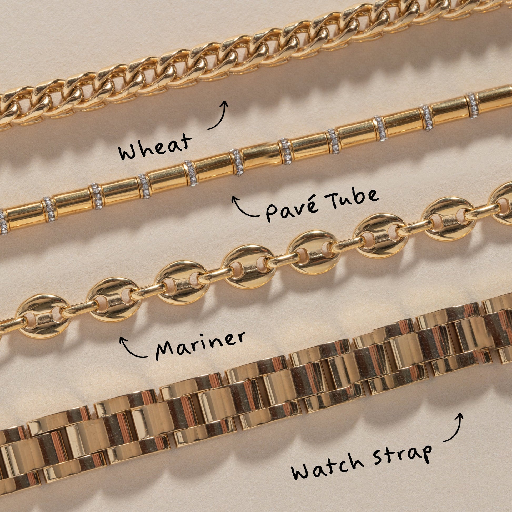 Chunky Watch Strap Bracelet Stainless Steel Silver