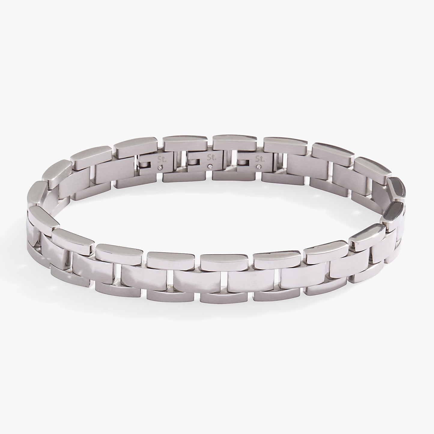 Chunky Watch Strap Bracelet Stainless Steel Silver