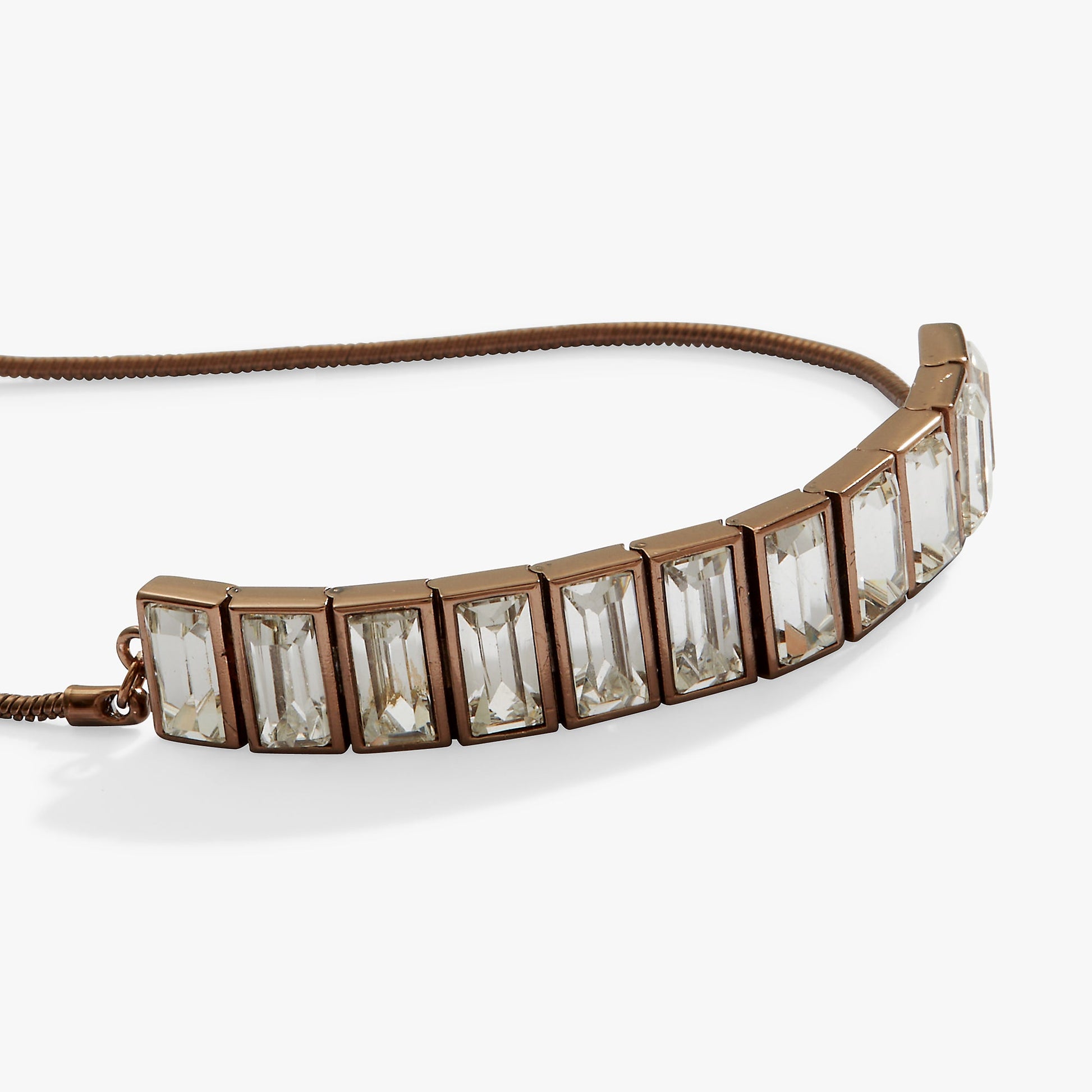 Baguette Crystal Tennis Bracelet Chocolate