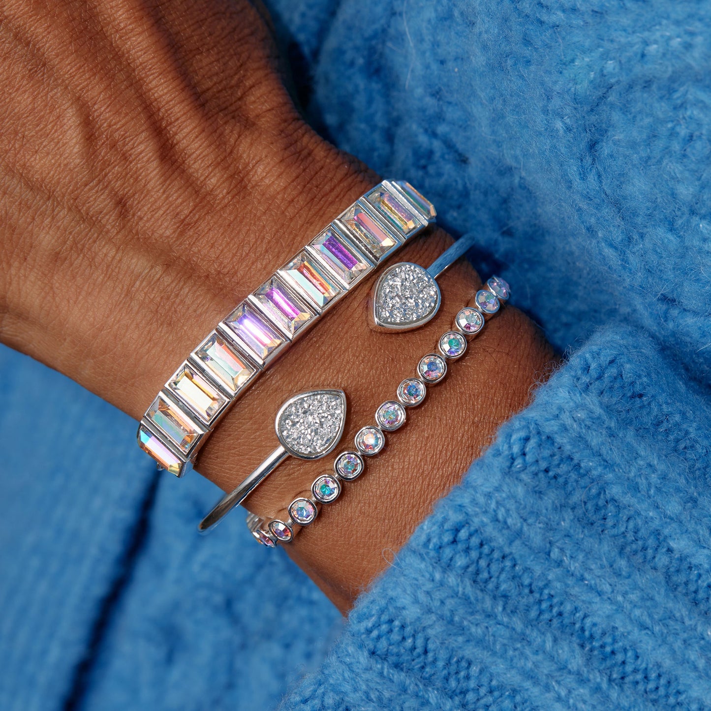 Baguette Crystal Tennis Bracelet Chocolate