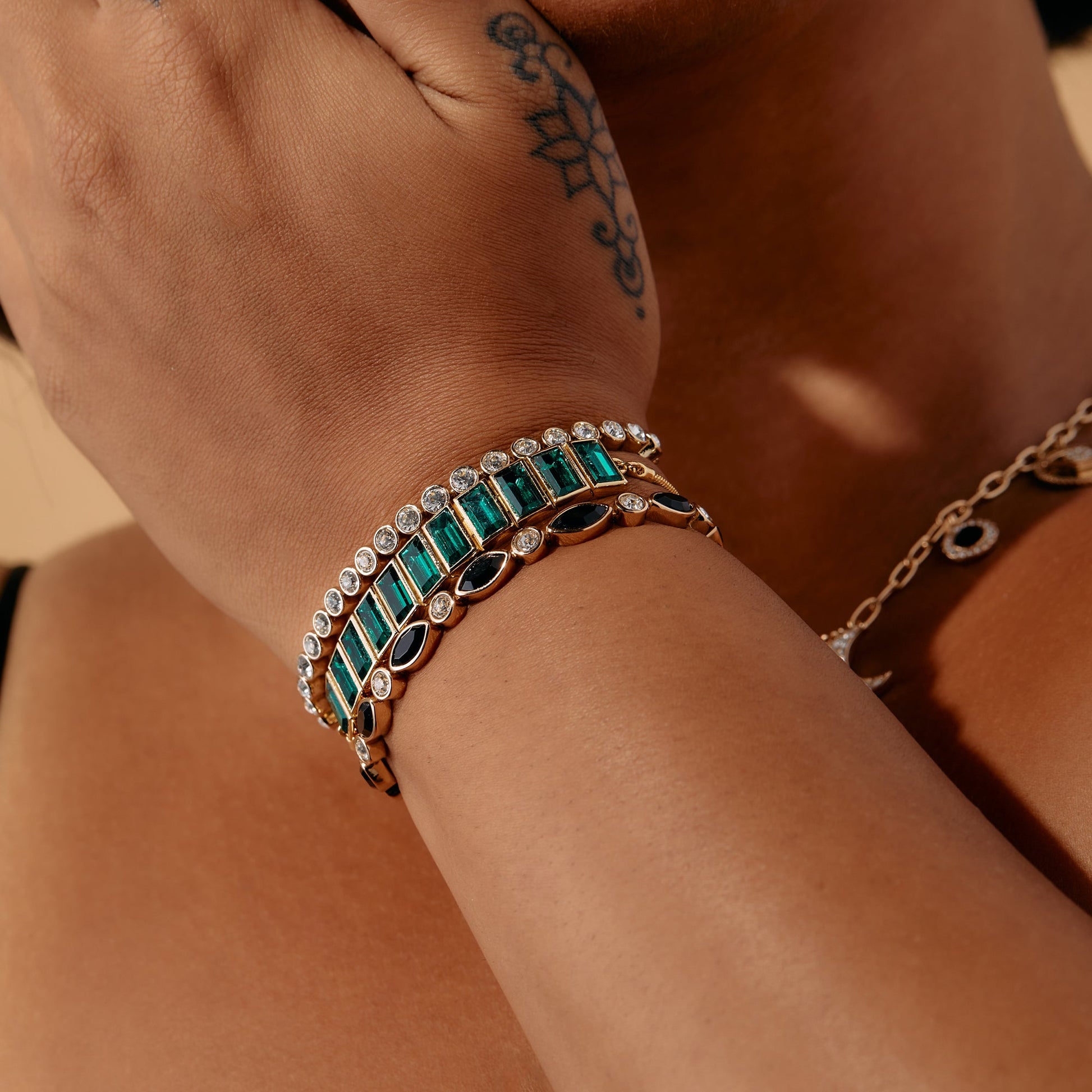 Baguette Crystal Tennis Bracelet Chocolate