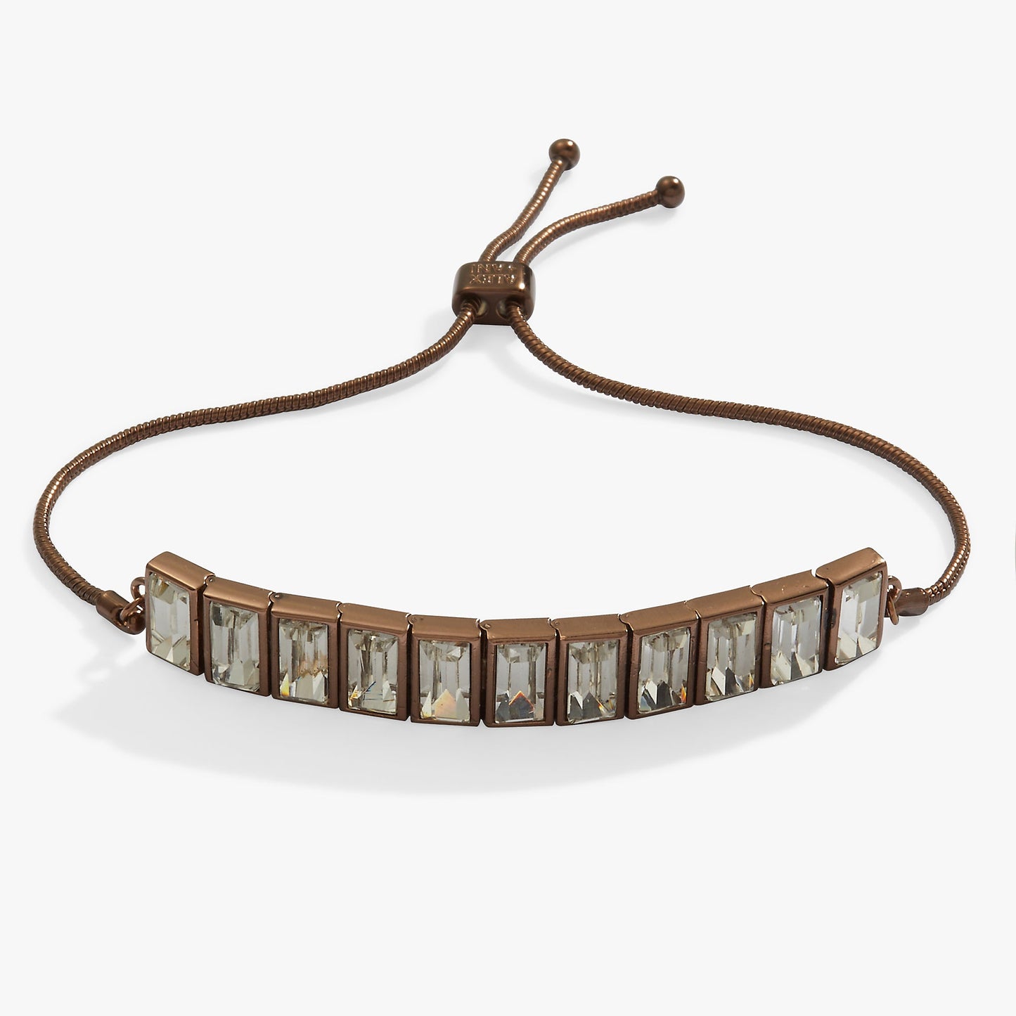 Baguette Crystal Tennis Bracelet Chocolate