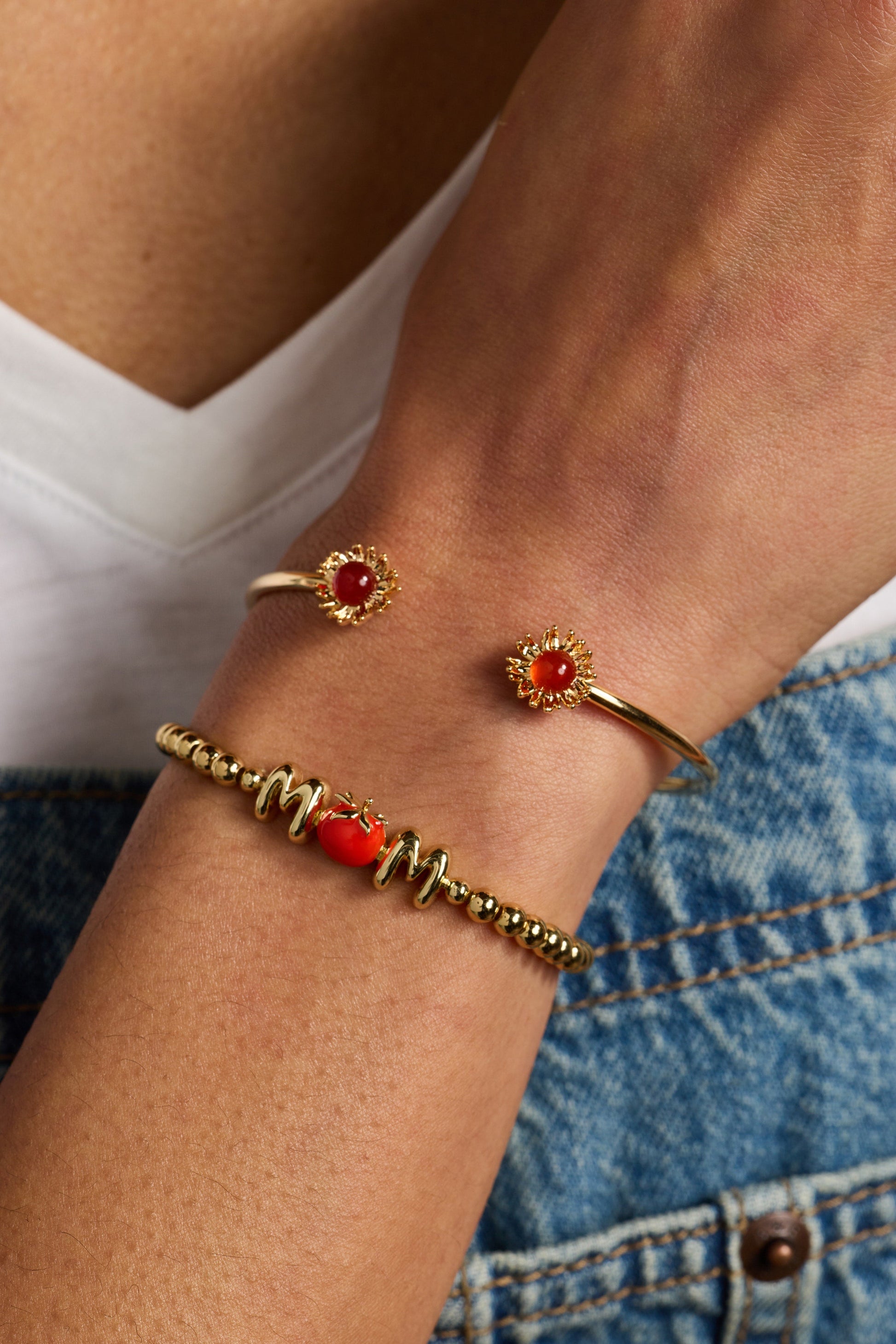 Farmers' Market Sunflower Flex Cuff Gold