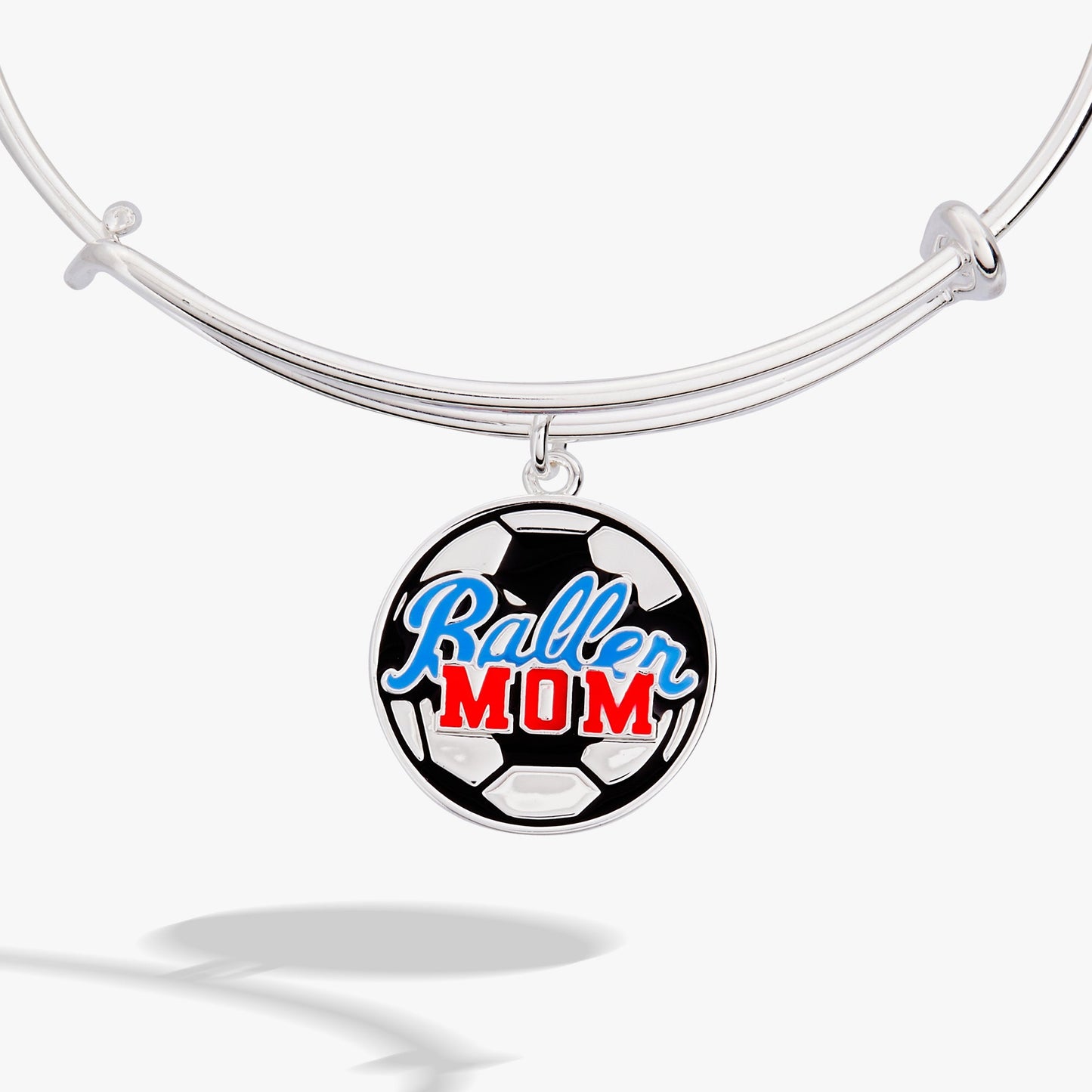 Baller Mom' Soccer Charm Bangle
    
    
    
       Silver
