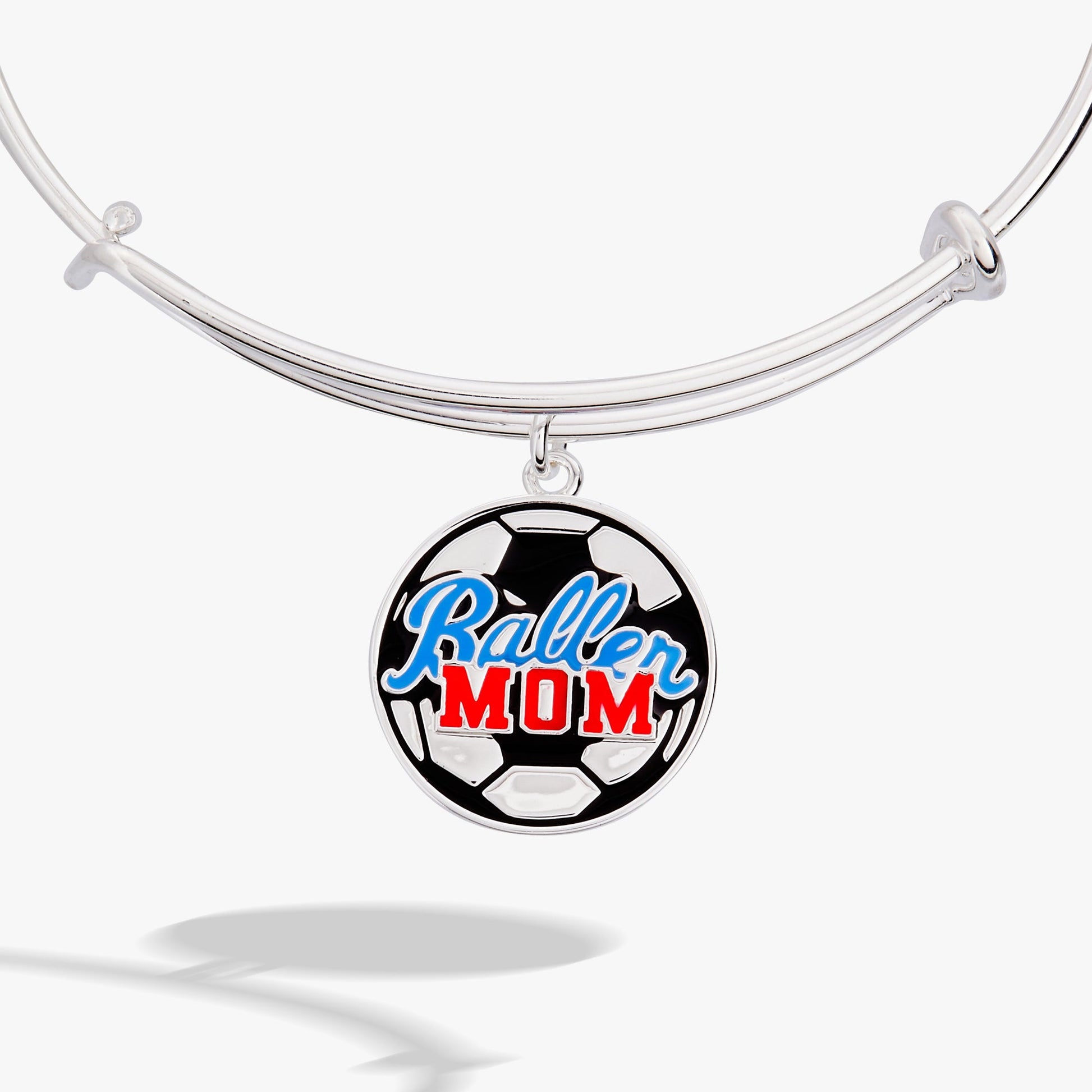 Baller Mom' Soccer Charm Bangle
    
    
    
       Silver