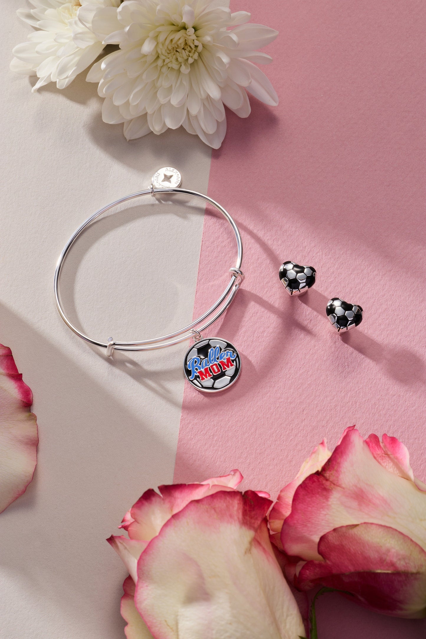 Baller Mom' Soccer Charm Bangle
    
    
    
       Silver