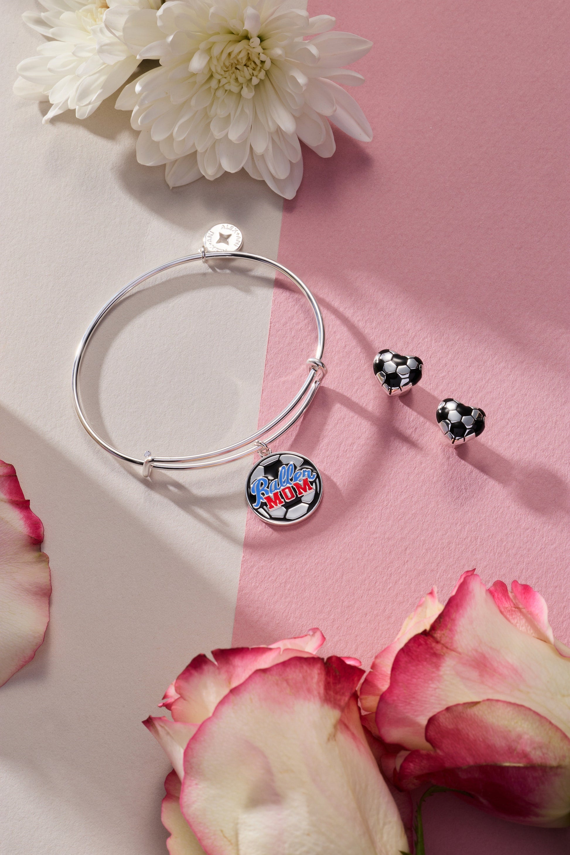 Baller Mom' Soccer Charm Bangle
    
    
    
       Silver