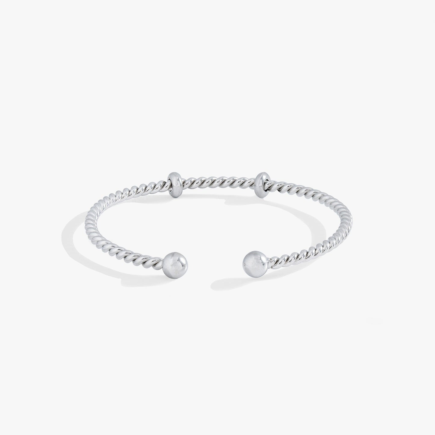 French Rope Cuff Interchangeable Base Stainless Steel Silver