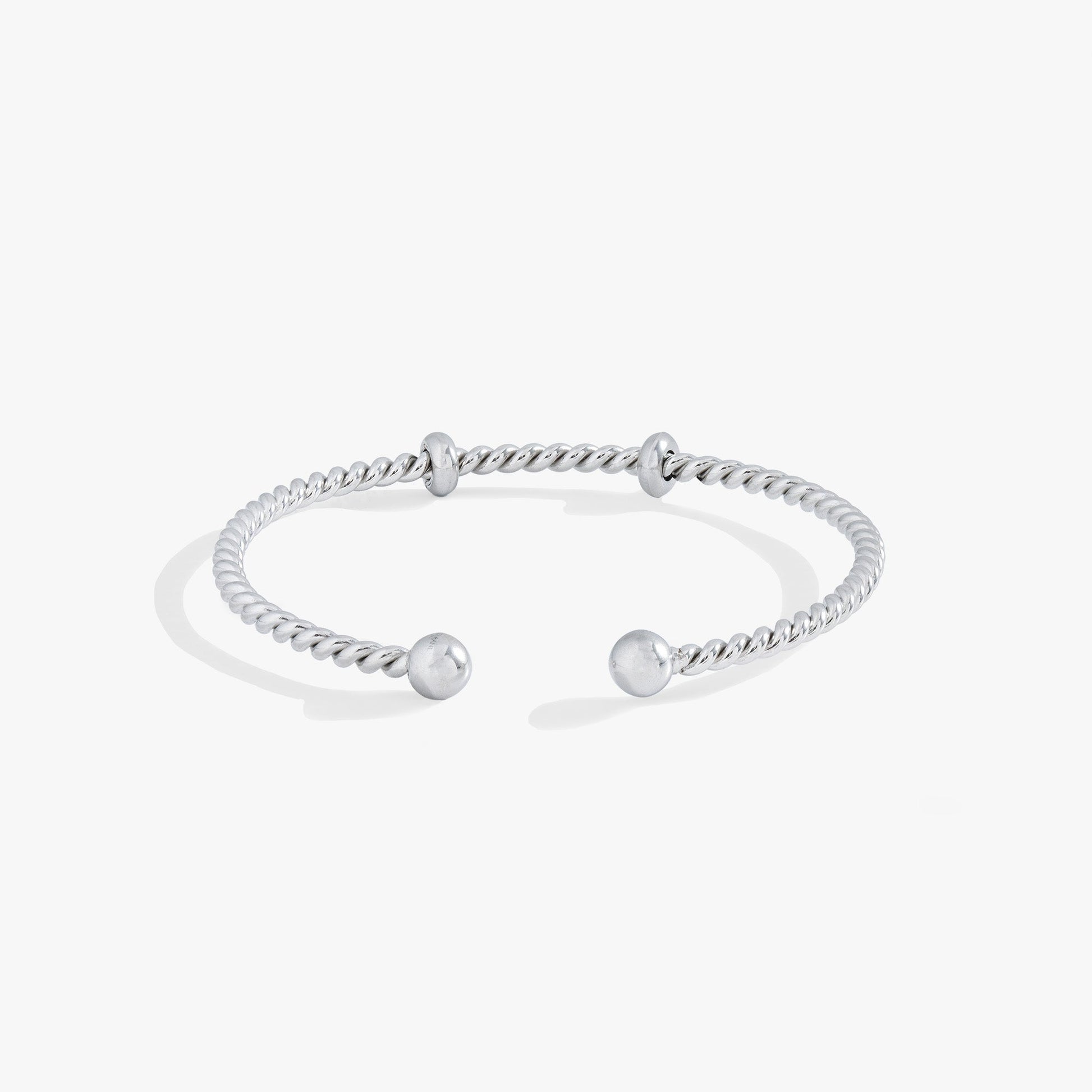French Rope Cuff Interchangeable Base Stainless Steel Silver