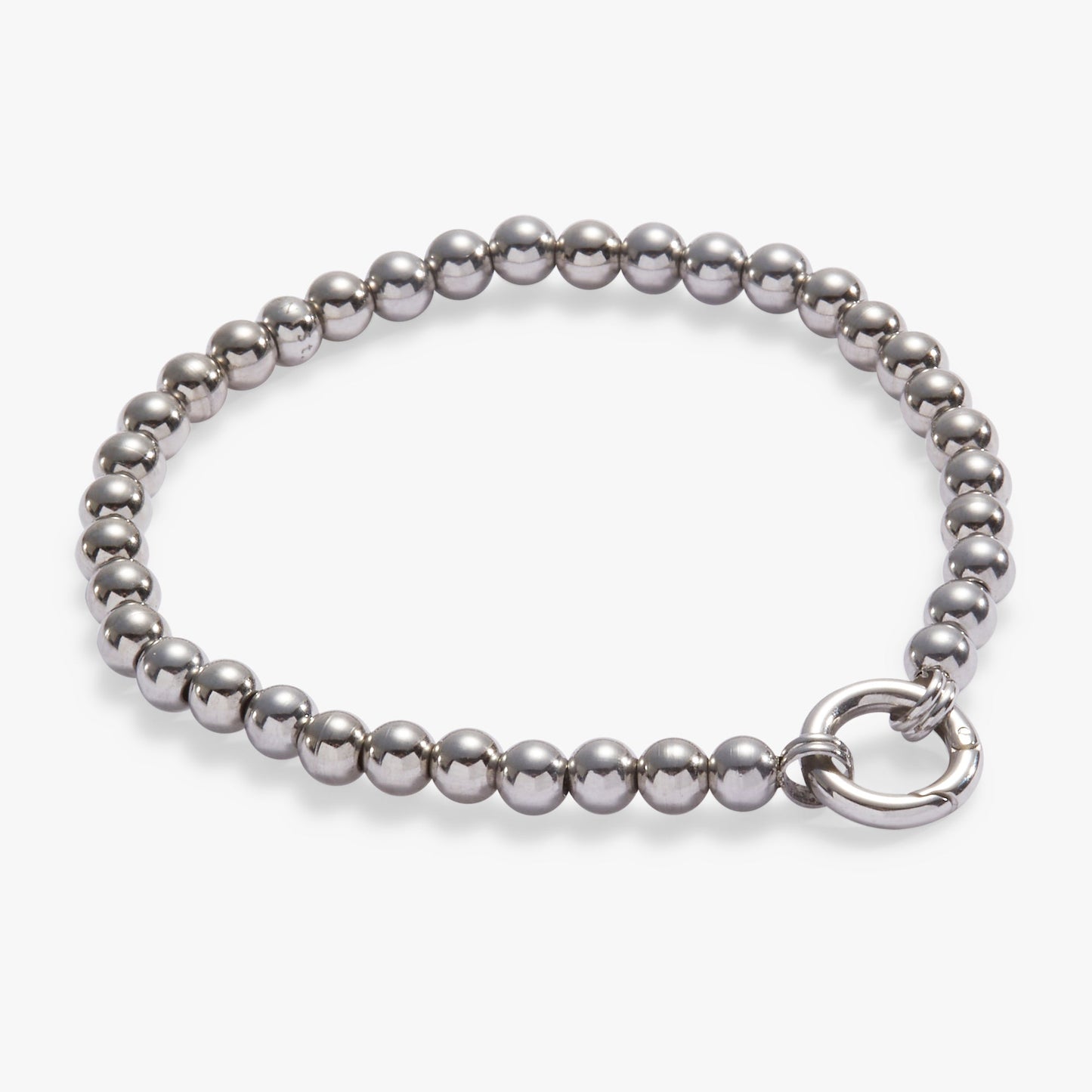 Beaded Stretch Charm Base Stainless Steel Silver