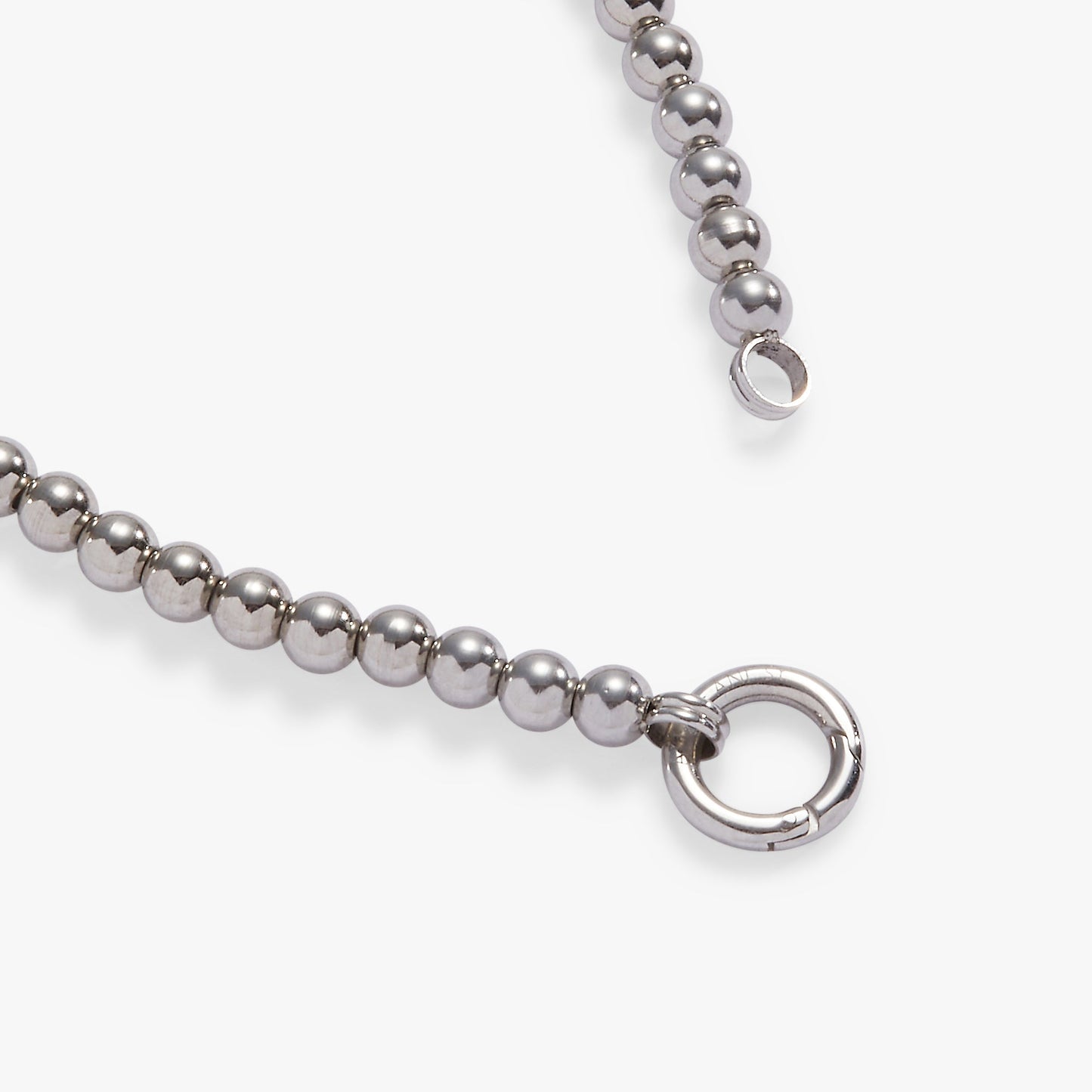 Beaded Stretch Charm Base Stainless Steel Silver