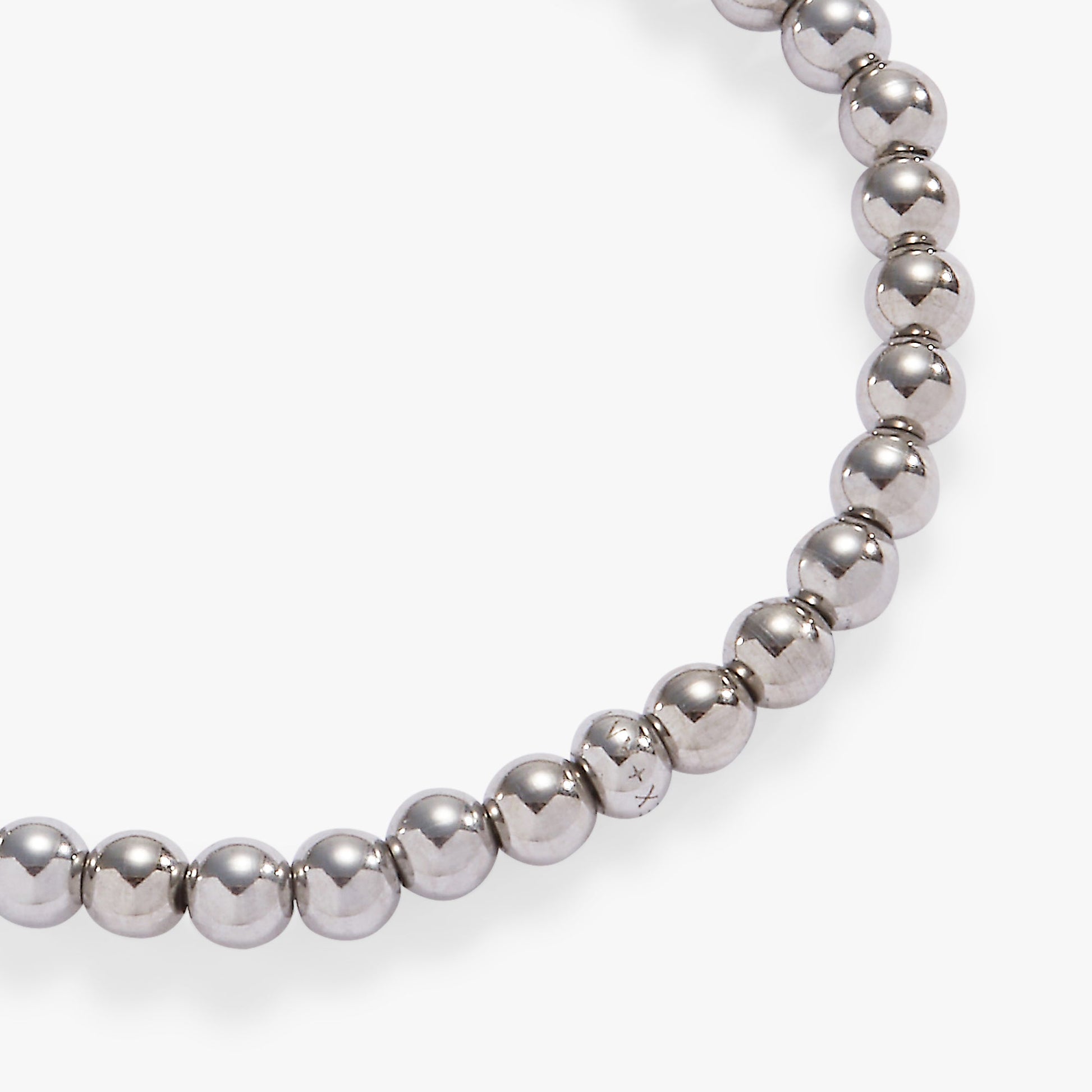 Beaded Stretch Charm Base Stainless Steel Silver
