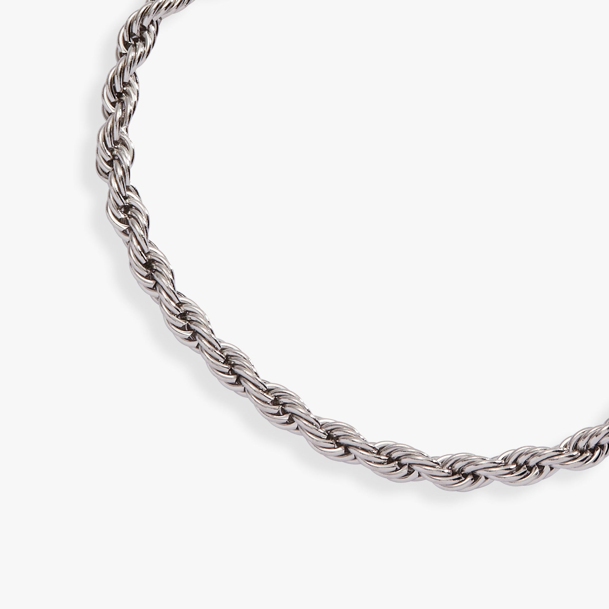 French Rope Stainless Adjustable Bracelet Stainless Steel Silver