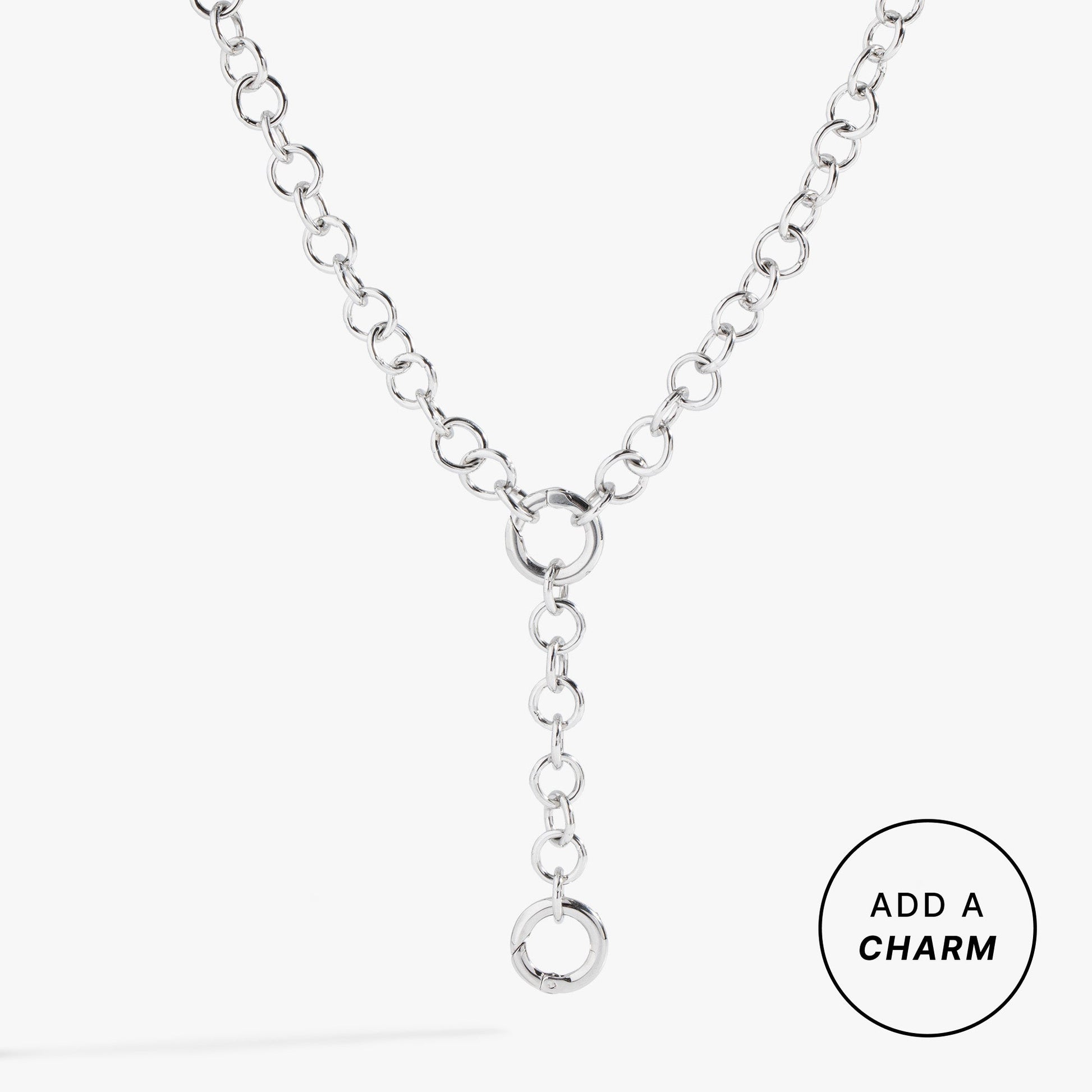 Y Necklace Interchangeable Base Stainless Steel Silver