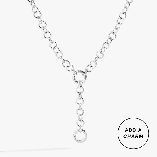 Y Necklace Interchangeable Base Stainless Steel Silver