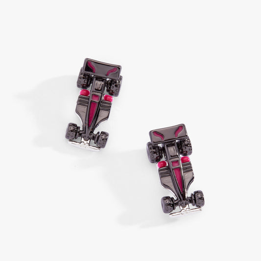 Hot Wheels™ Racecar Stud Earrings Silver