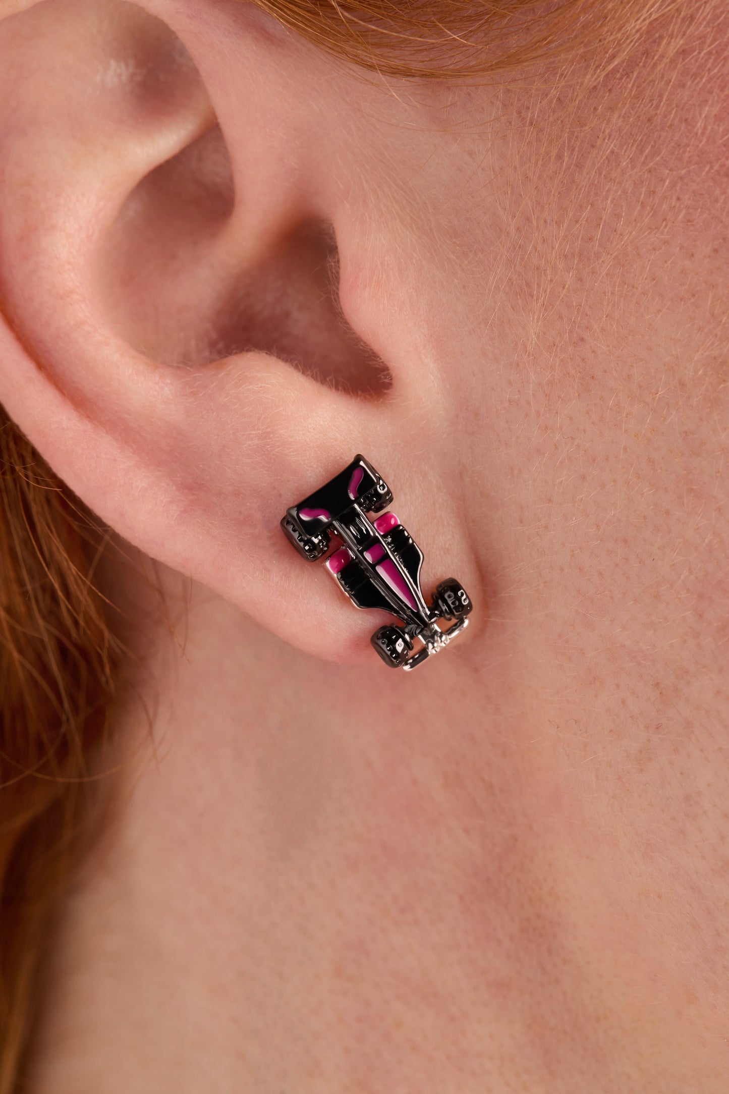 Hot Wheels™ Racecar Stud Earrings Silver