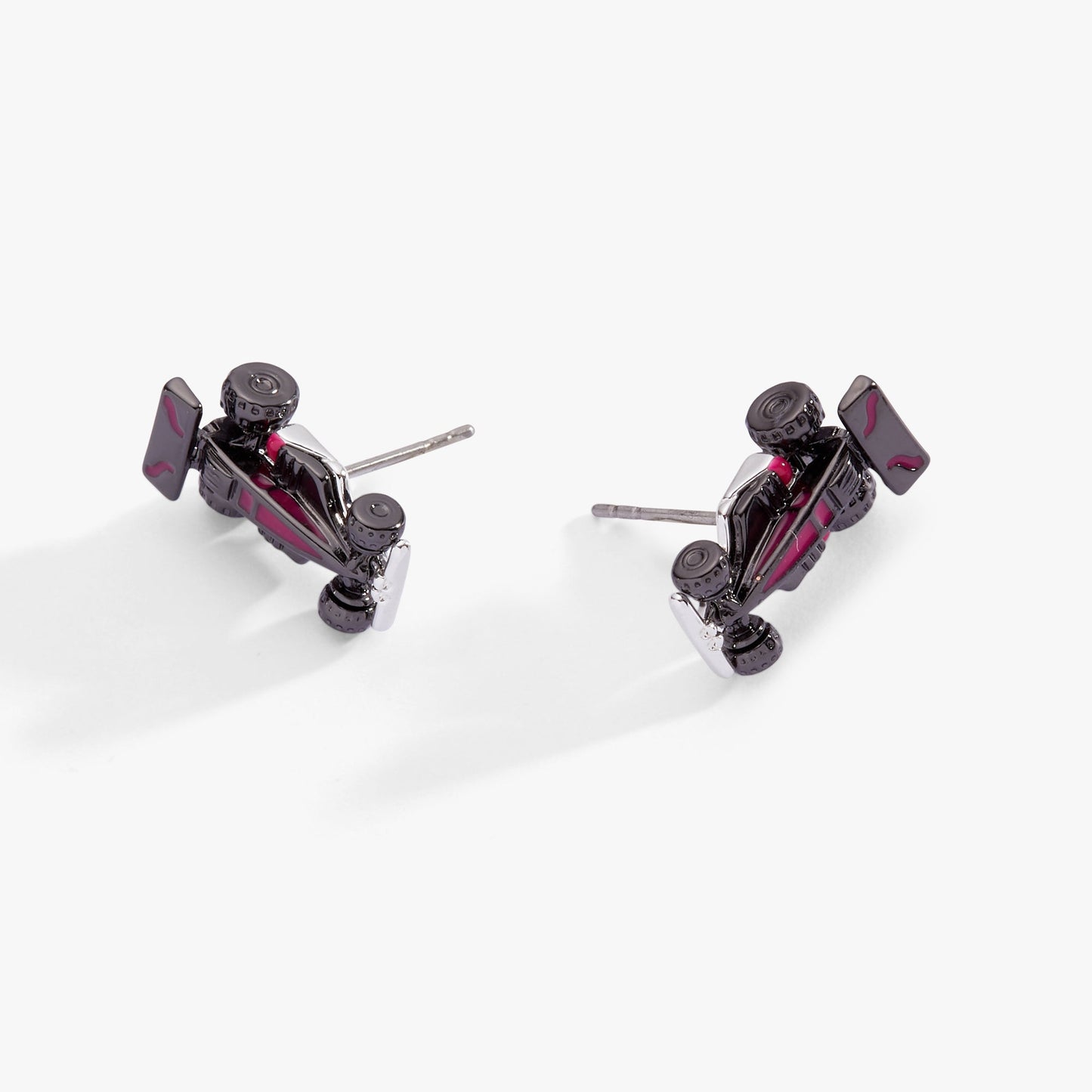 Hot Wheels™ Racecar Stud Earrings Silver