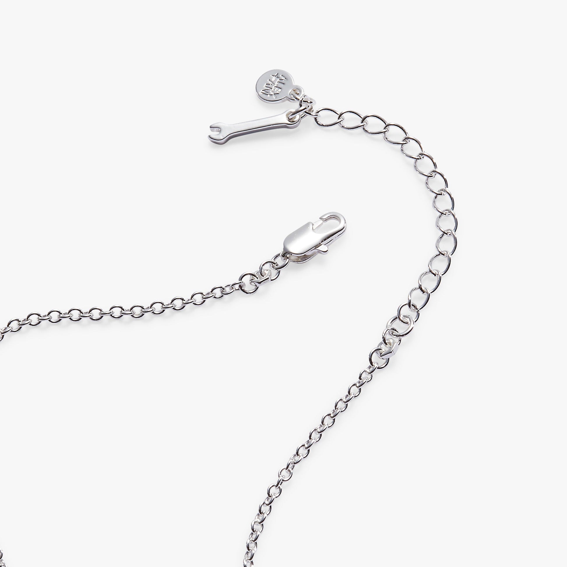 Hot Wheels™ Checkered Flag Necklace Silver