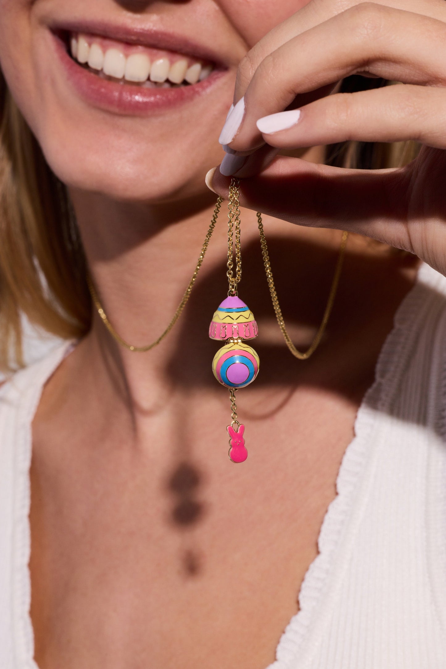 PEEPS® Easter Egg Pendant Necklace Gold