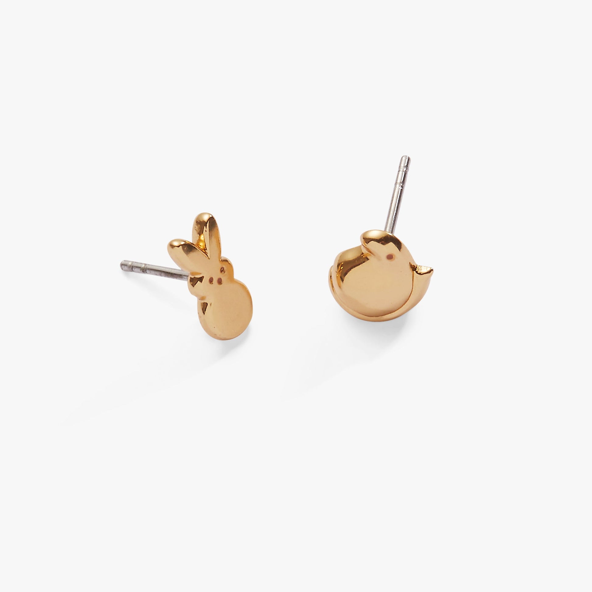 PEEPS® Bunny and Chick Stud Earrings Gold
