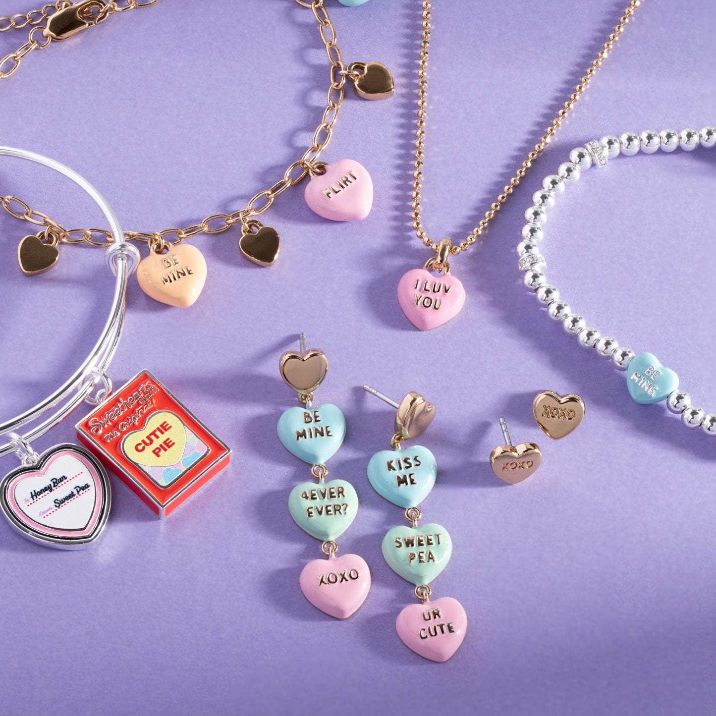 Sweethearts® Box and Tag Duo Charm Bangle Silver