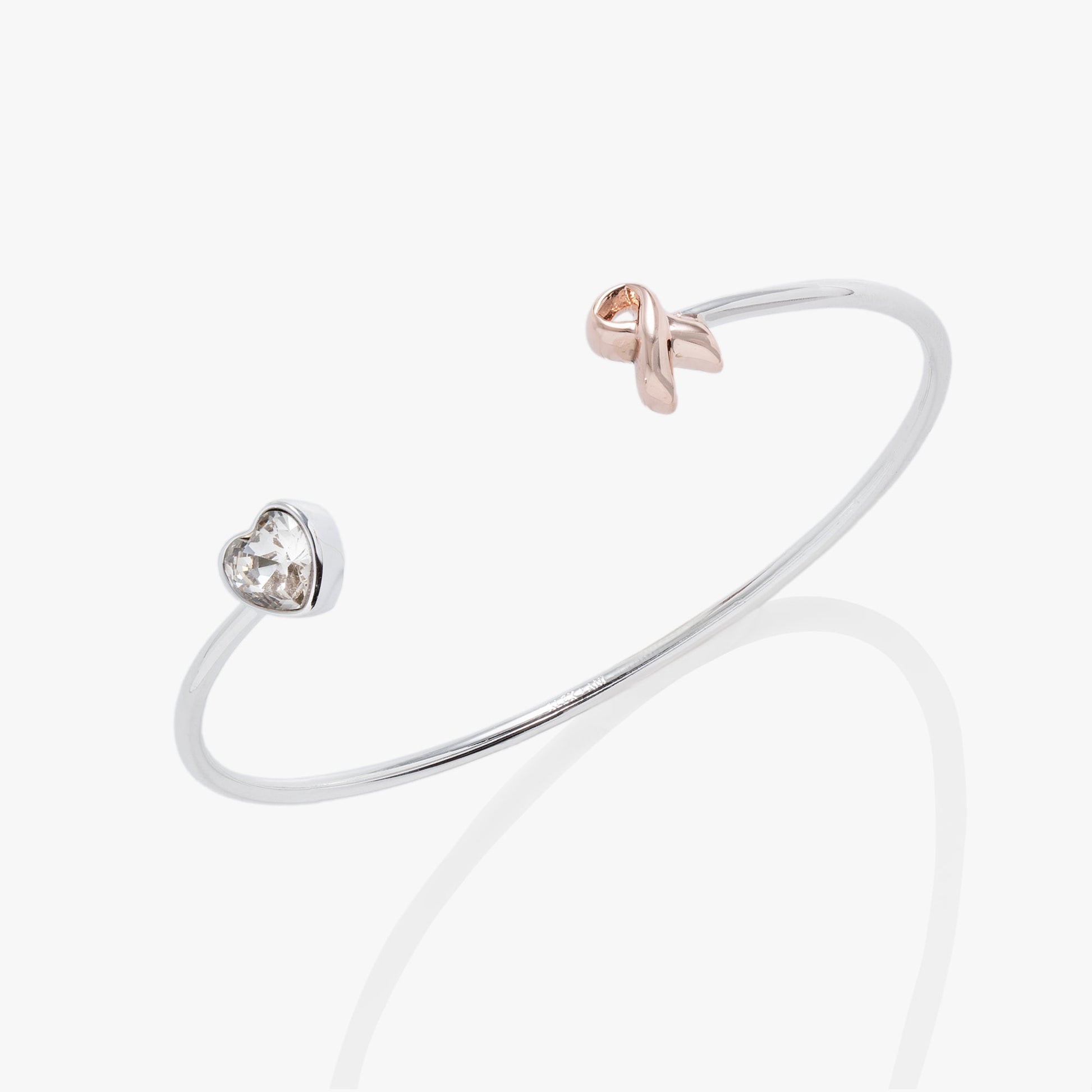 Breast Cancer Awareness Pink Ribbon Flex Cuff Two Tone