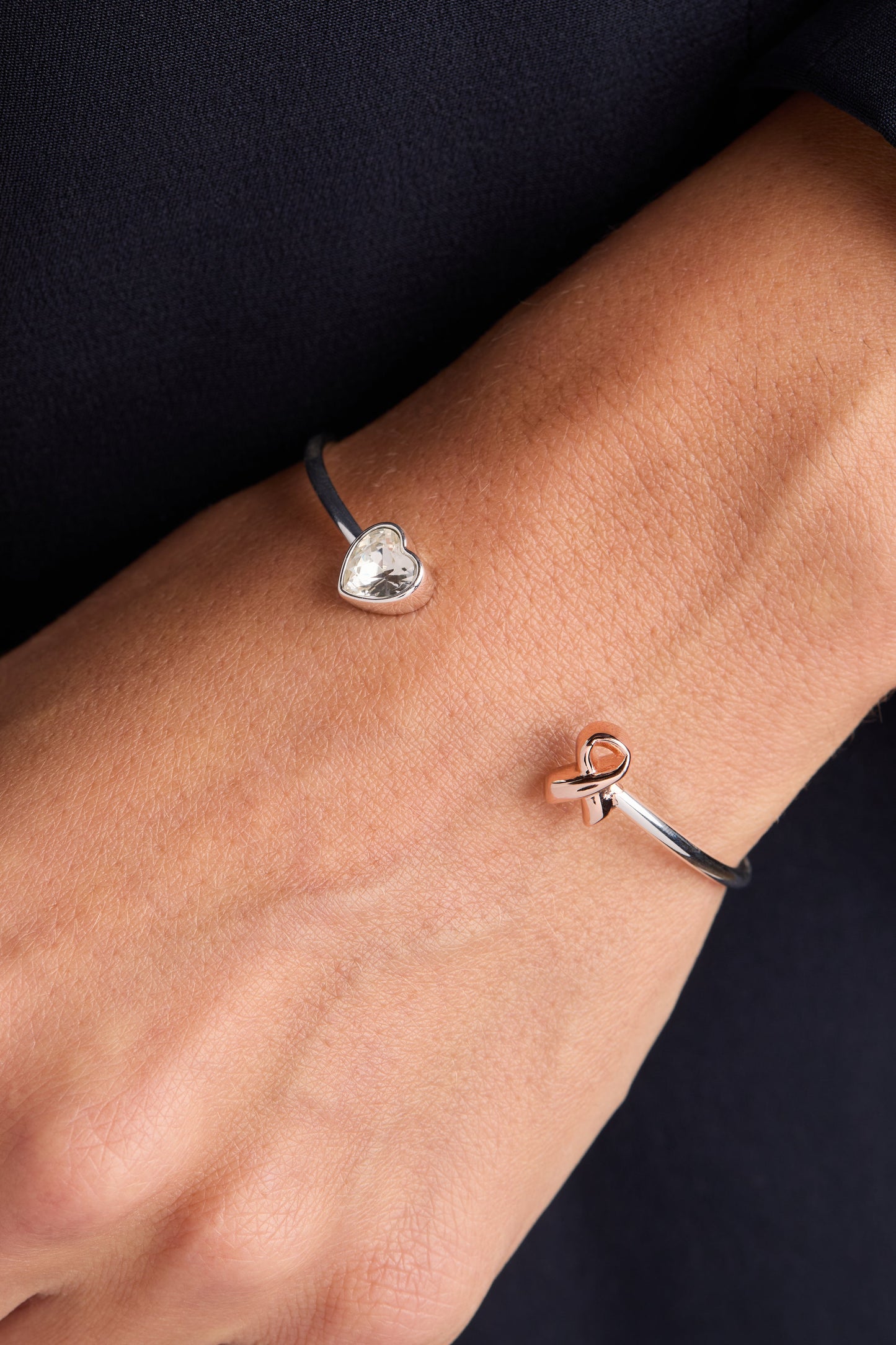 Breast Cancer Awareness Pink Ribbon Flex Cuff Two Tone