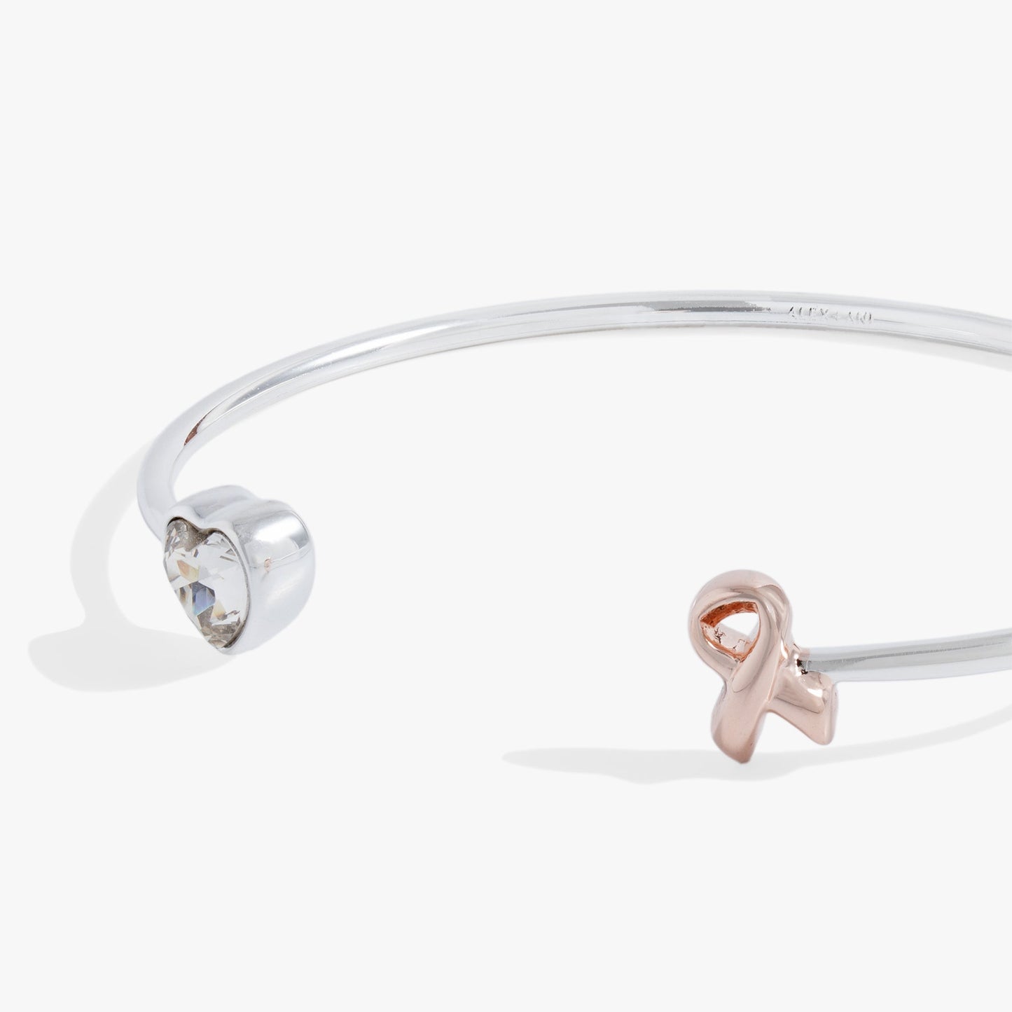 Breast Cancer Awareness Pink Ribbon Flex Cuff Two Tone