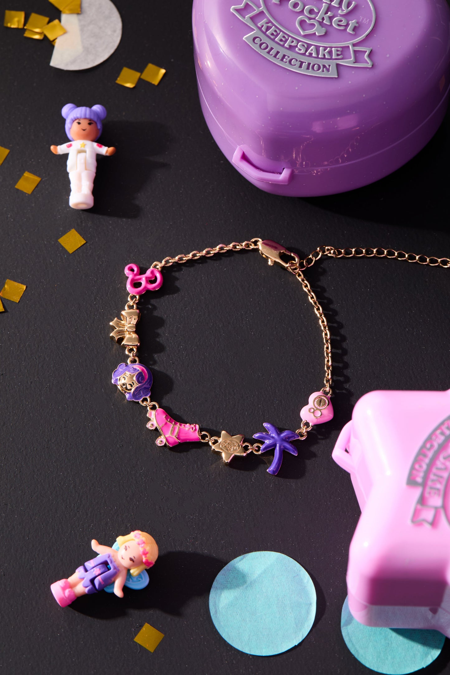 Mattel® 80th Barbie™ x Polly Pocket® Bracelet Gold