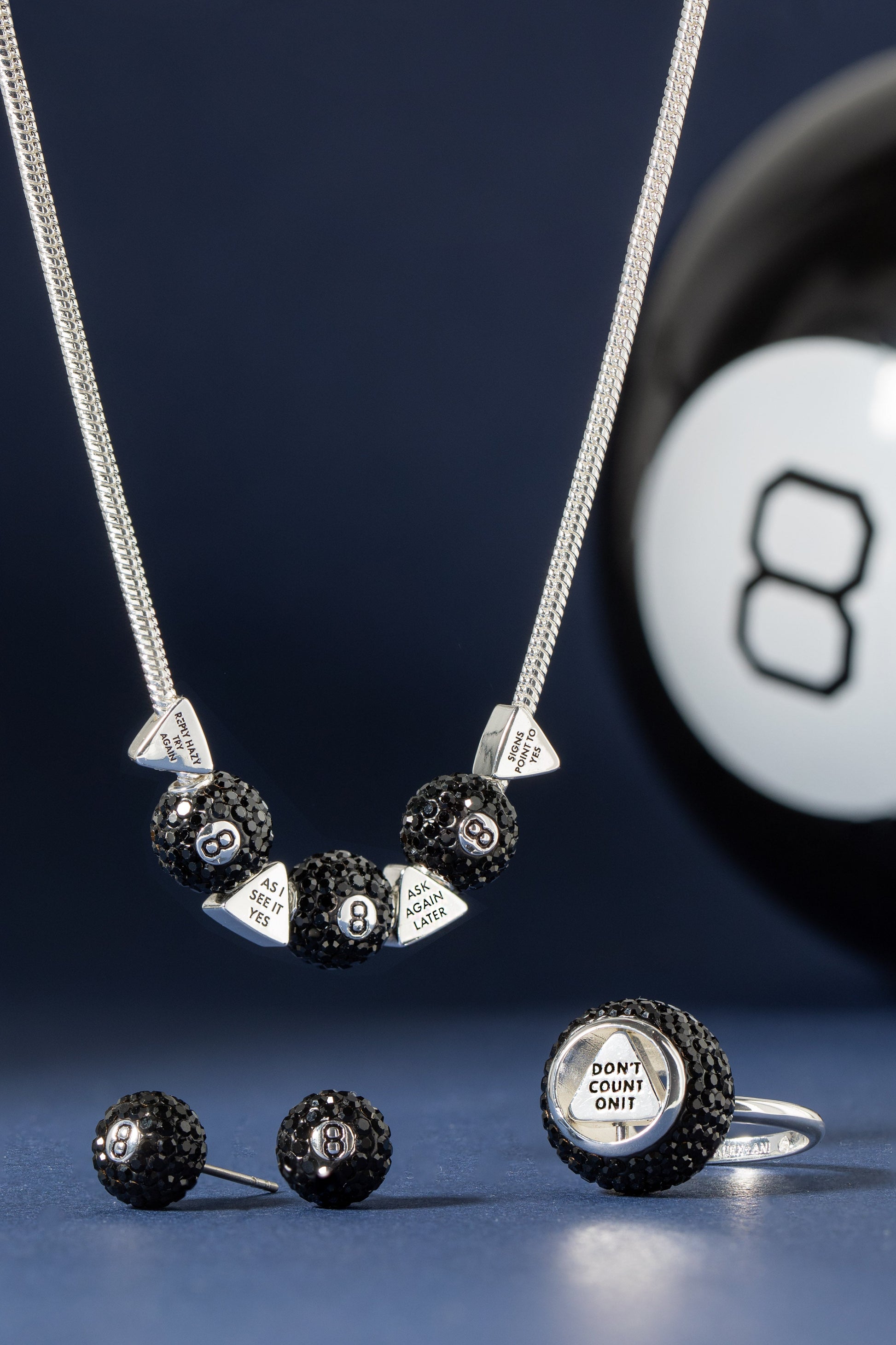 Magic 8 Ball™ Studs Silver