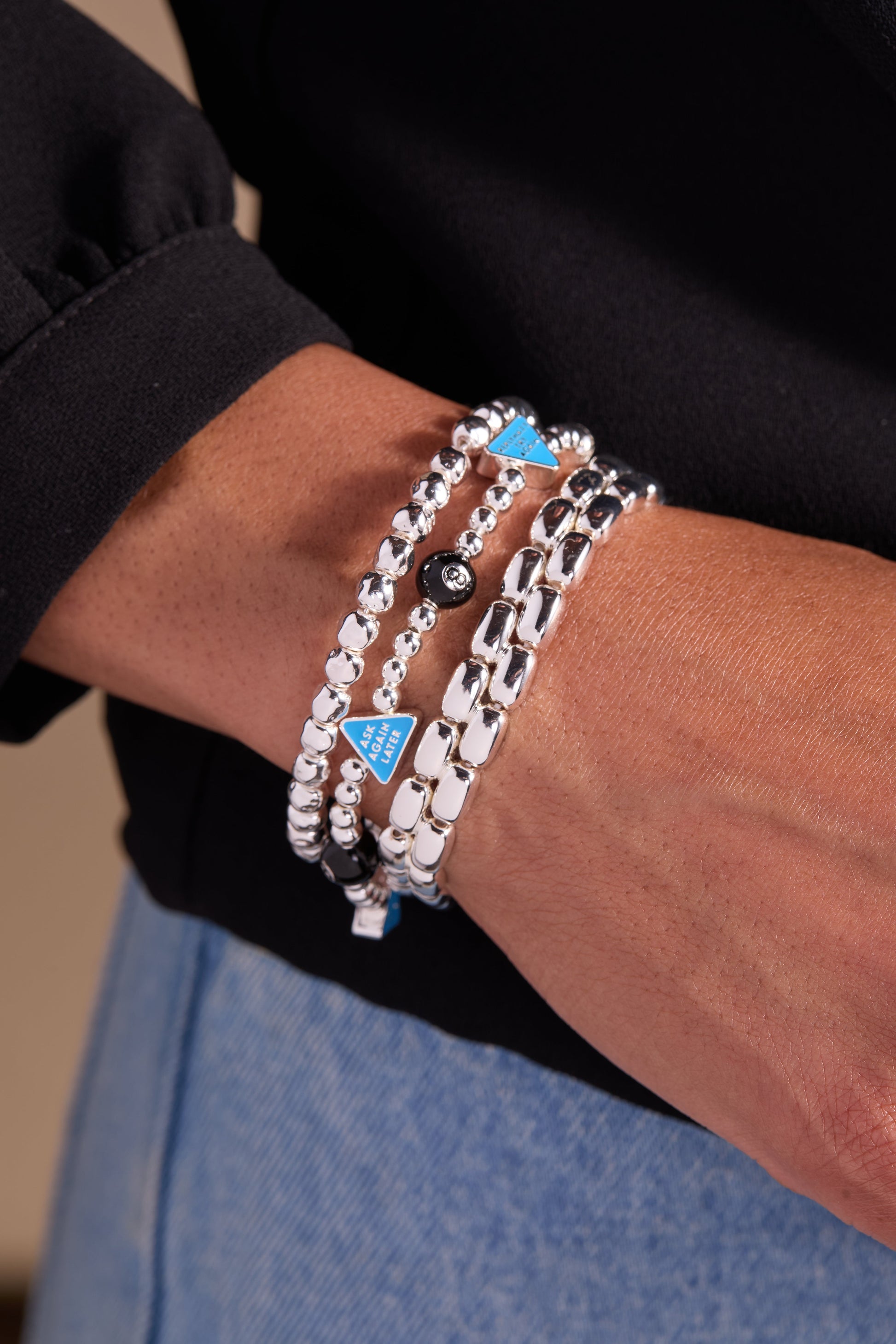 Magic 8 Ball™ Stretch Bracelet Silver