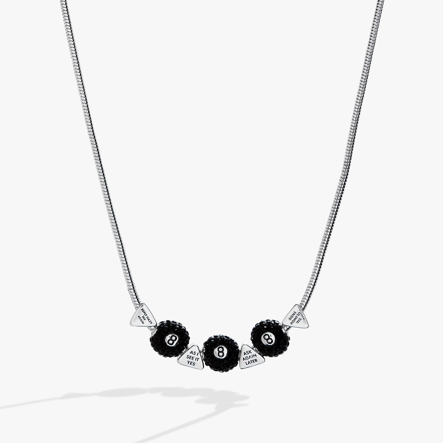 Magic 8 Ball™ Slider Charm Necklace Silver
