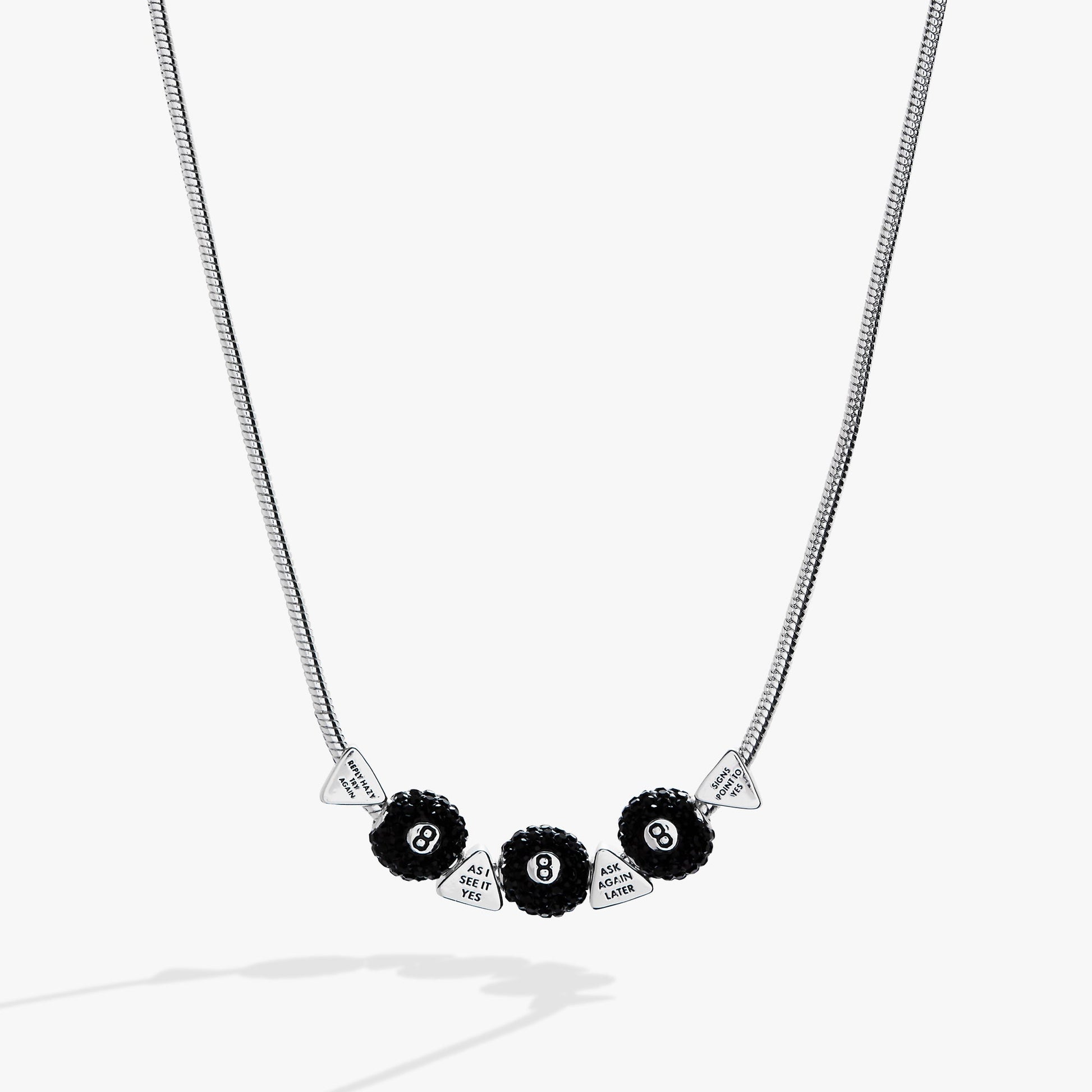Magic 8 Ball™ Slider Charm Necklace Silver