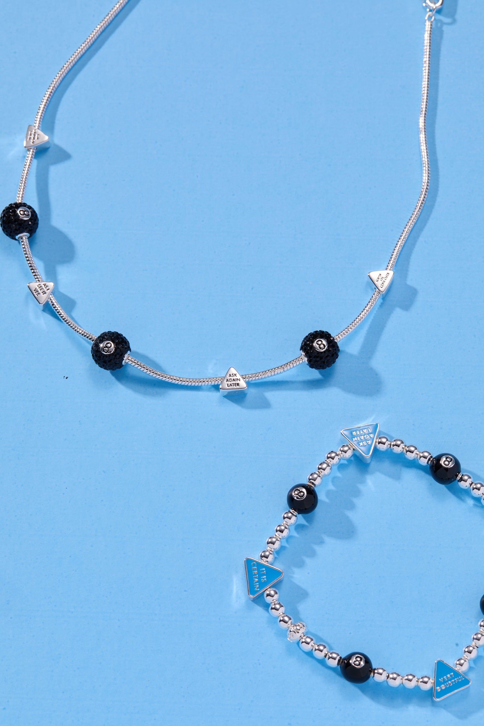 Magic 8 Ball™ Slider Charm Necklace Silver
