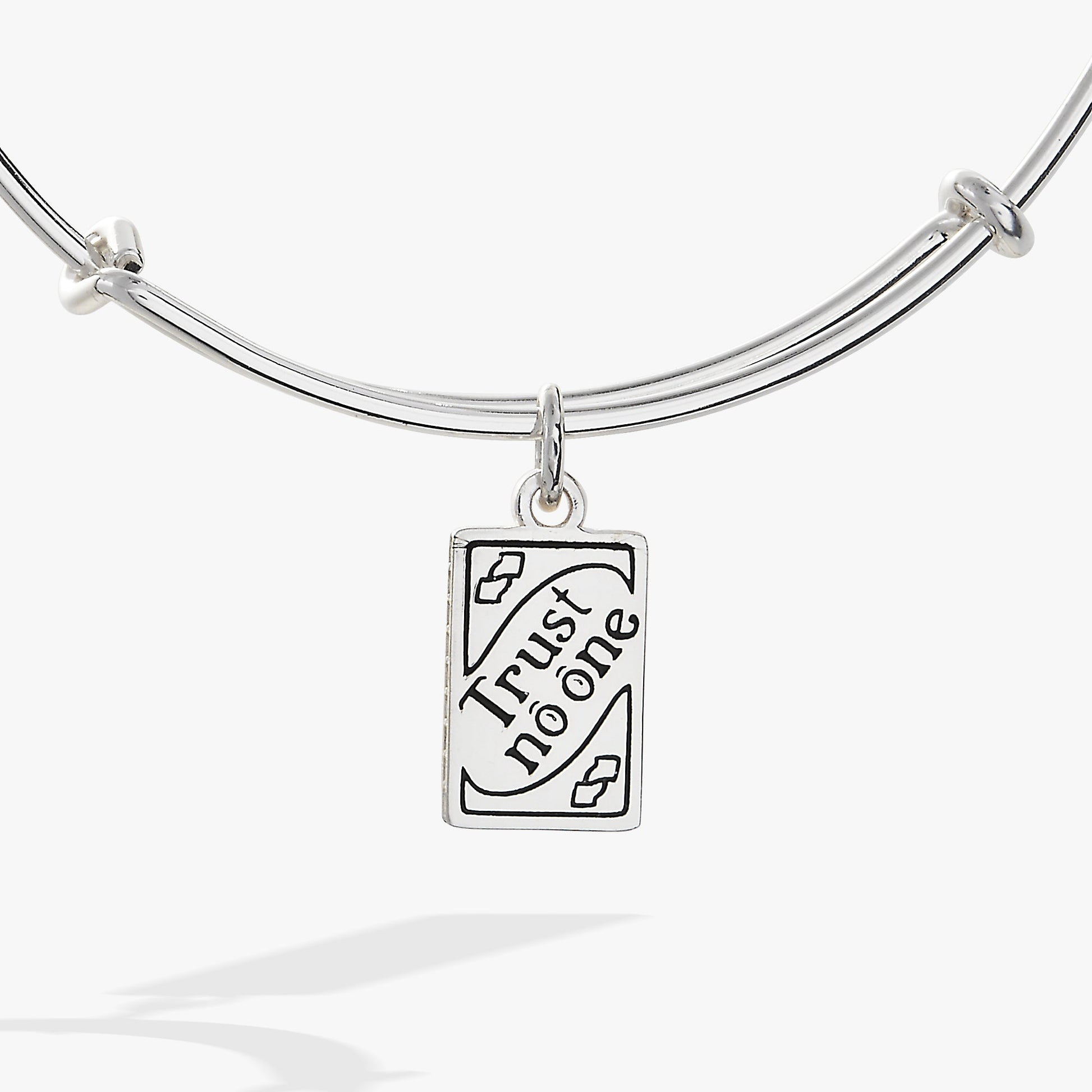 UNO™ “Trust No One” Charm Bangle Silver