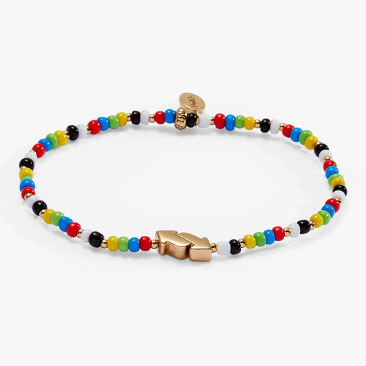 UNO™ Reverse Color Beaded Stretch Bracelet Gold