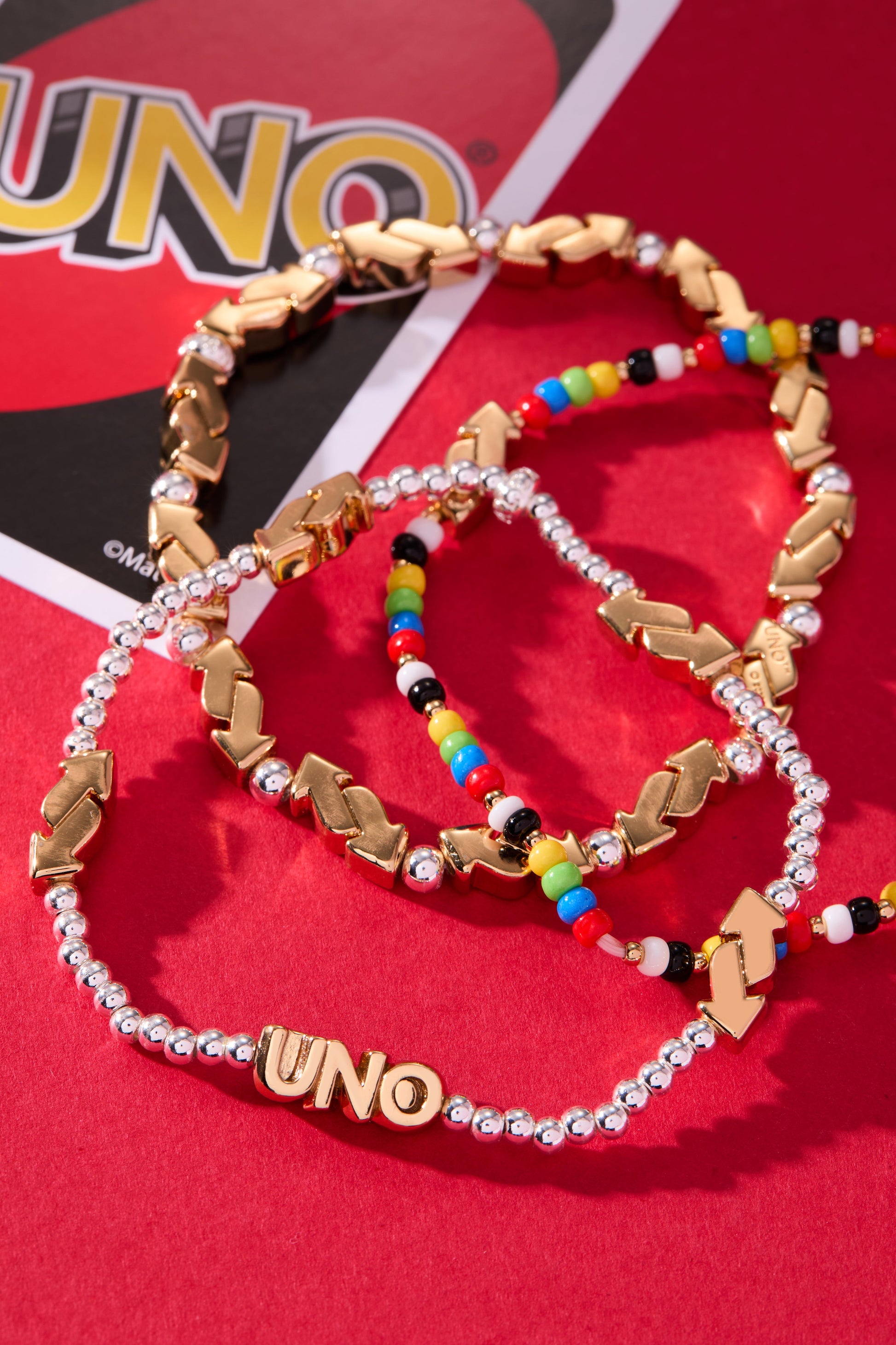 UNO™ Reverse Symbol Stationed Stretch Bracelet Two Tone