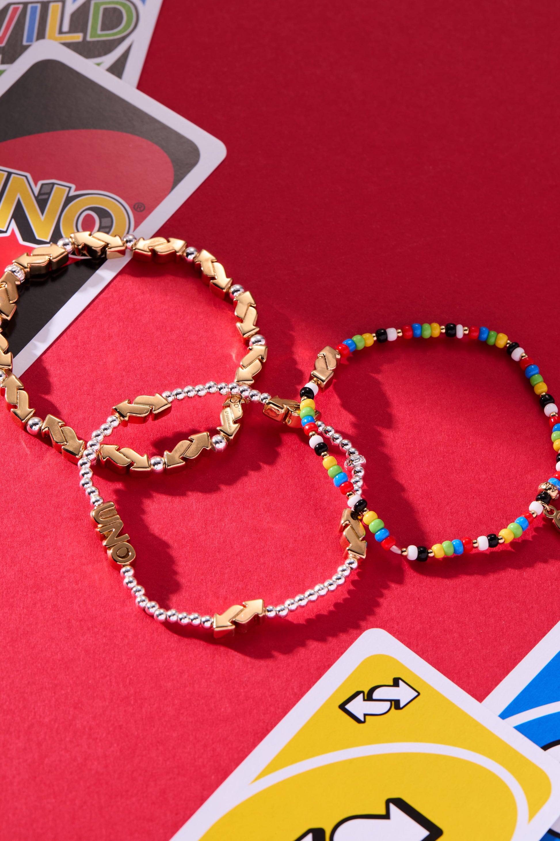 UNO™ Reverse Symbol Stationed Stretch Bracelet Two Tone