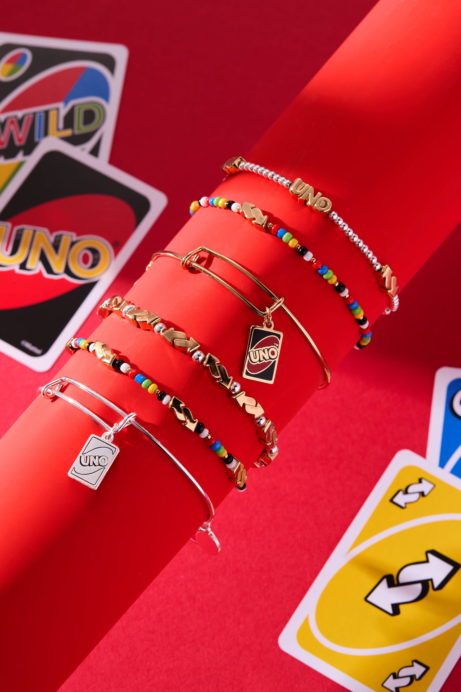 UNO™ Reverse Symbol Stationed Stretch Bracelet Two Tone