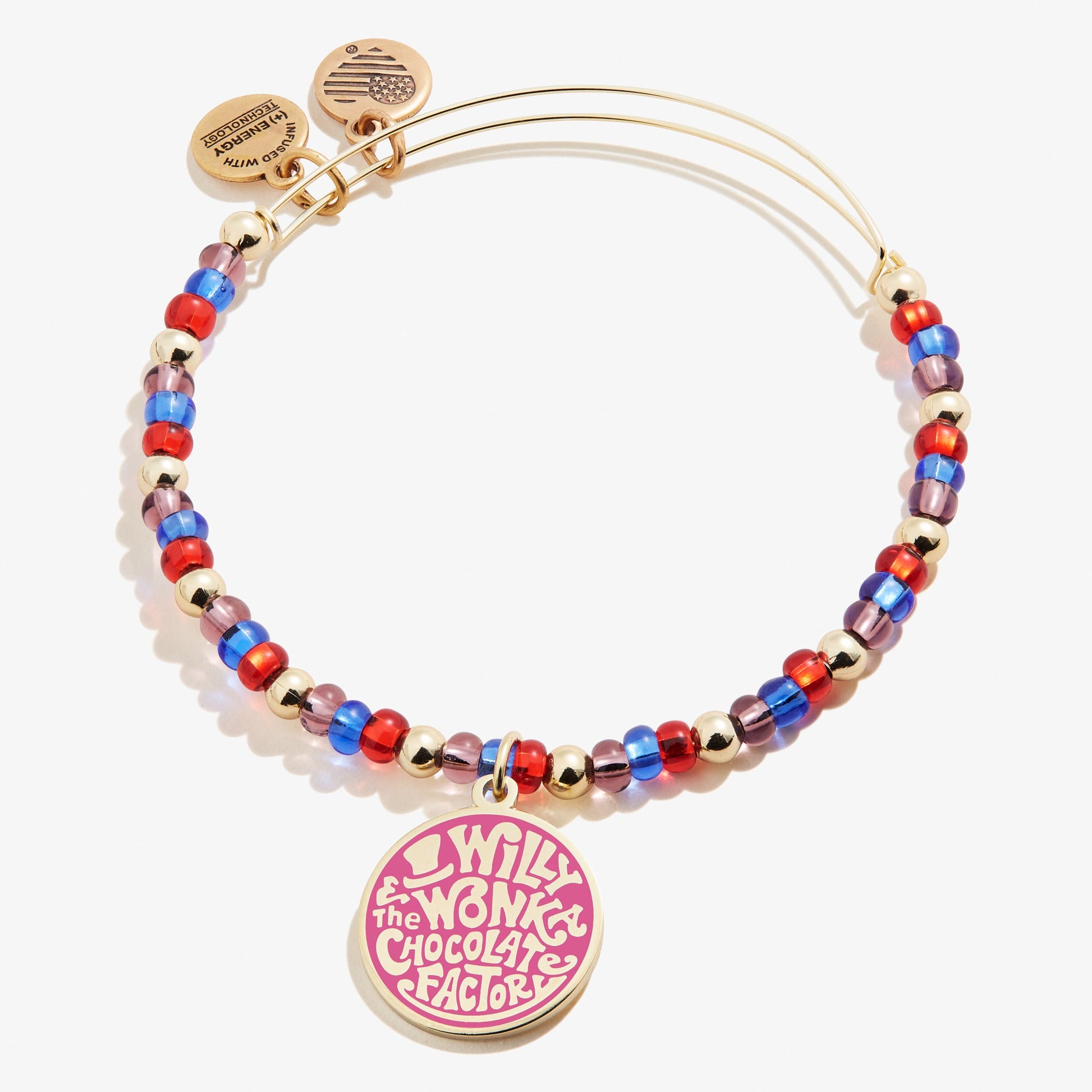 Willy Wonka Chocolate Factory' Beaded Charm Bangle Silver