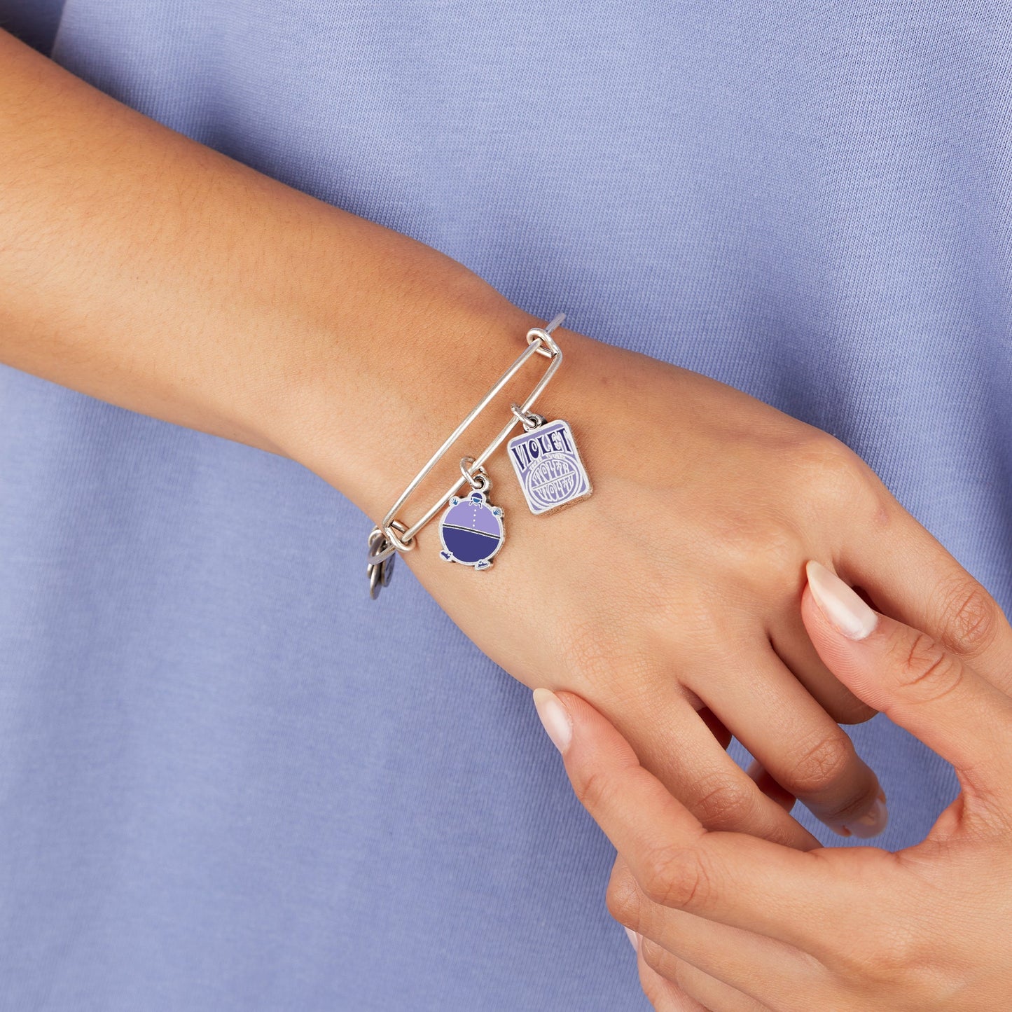 Willy Wonka 'Violet' Duo Charm Bangle - Alex and Ani Rafaelian Silver