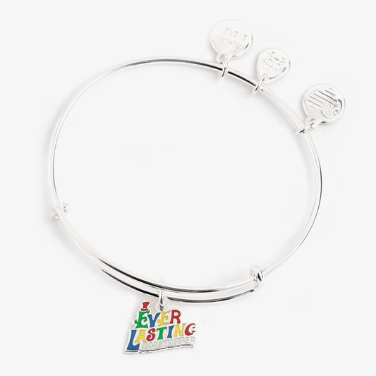 Willy Wonka 'Ever Lasting Gobstopper' Charm Bangle Bracelet Shiny Silver