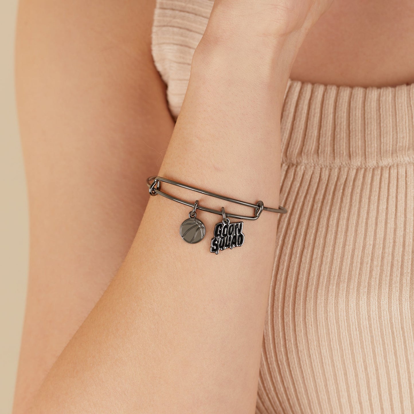 Space Jam 'Goon Squad' Duo Charm Bangle - Alex and Ani Midnight Silver