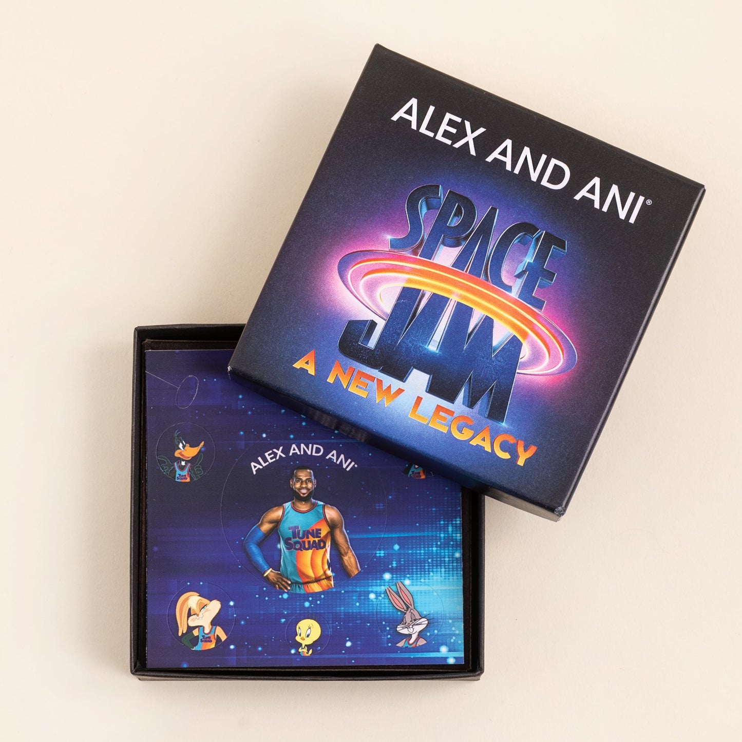 Space Jam 'Goon Squad' Duo Charm Bangle - Alex and Ani Midnight Silver