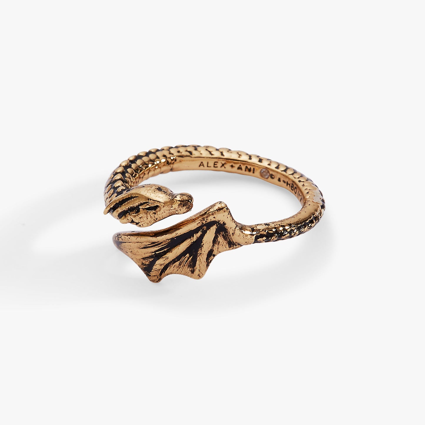 House of the Dragon™ Syrax Bypass Ring Antique Silver