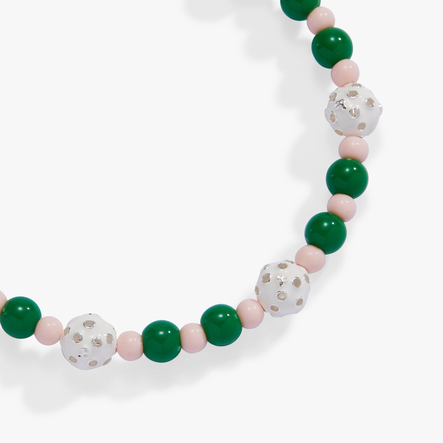 Barbie™ Pickleball Beaded Charm Bangle Silver