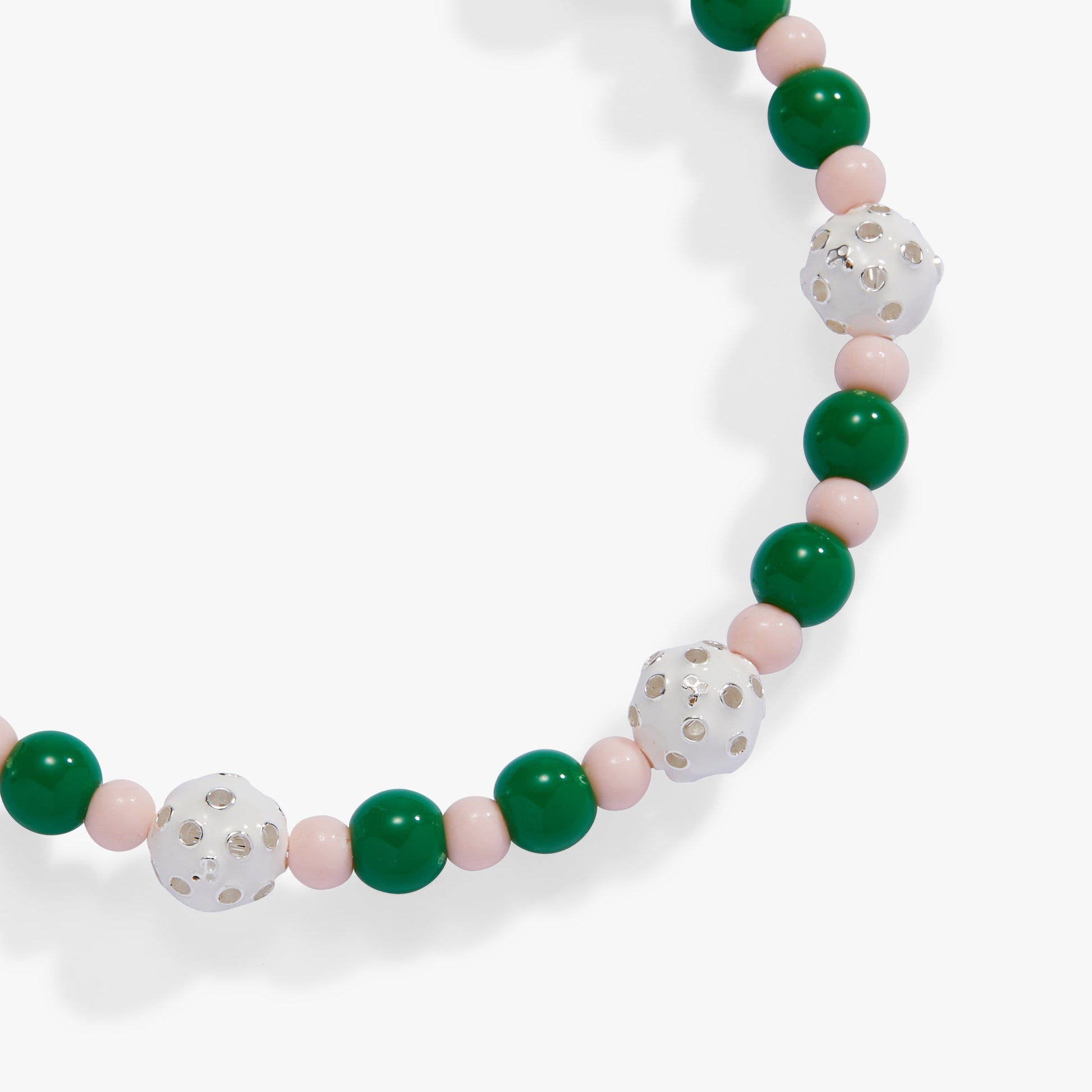 Barbie™ Pickleball Beaded Charm Bangle Silver