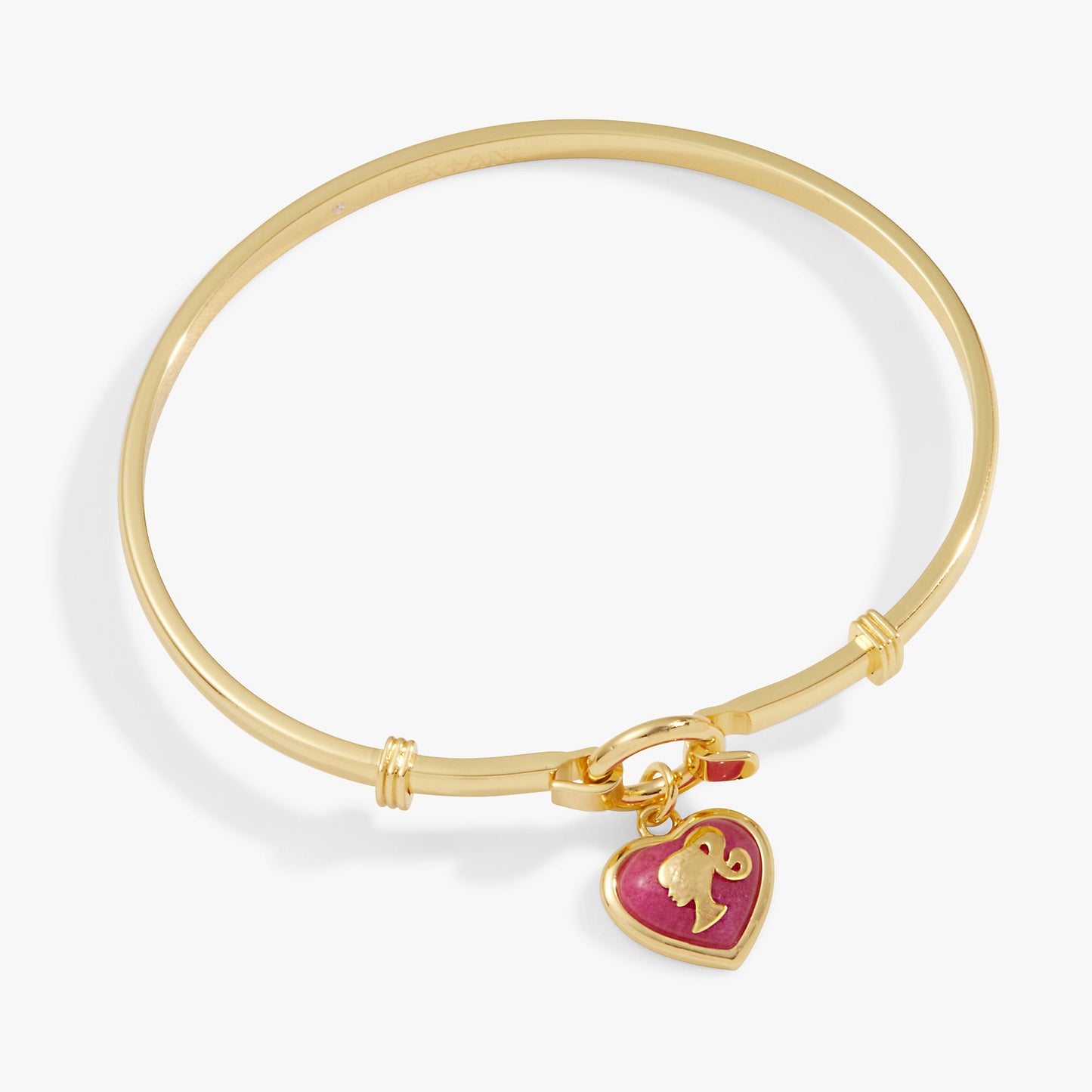 Barbie™ Silhouette Heart Charm Tension Bangle Gold
